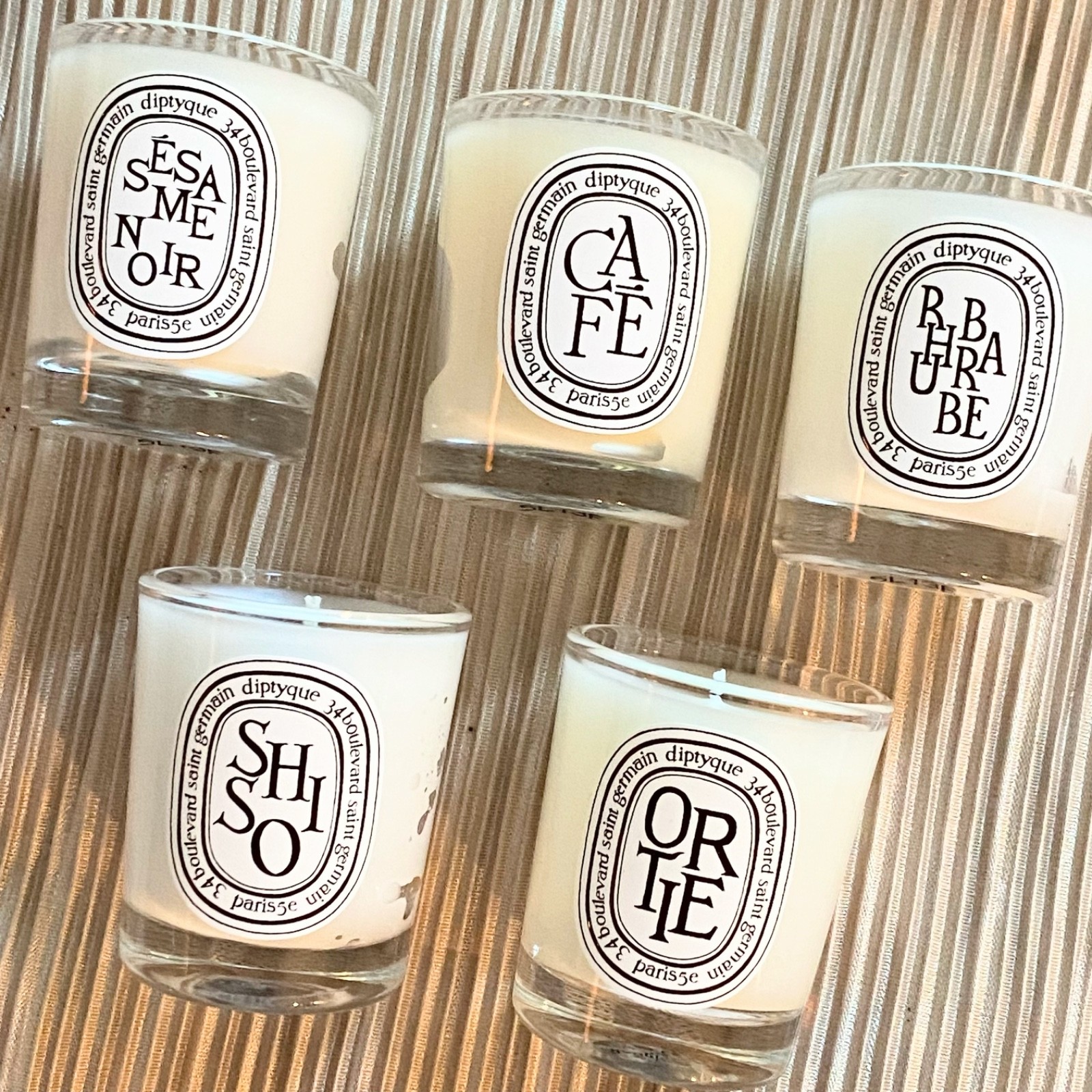 DIPTYQUE FREESIA BENJOIN SANTAL VANILLE CANNELLE NOISETIER ORANGER MINI CANDLE