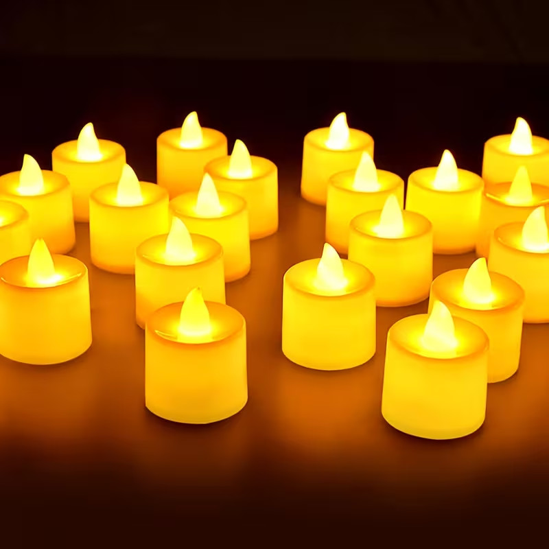 Flameless Ivory Tea Light Candles Timer 50 PCS
