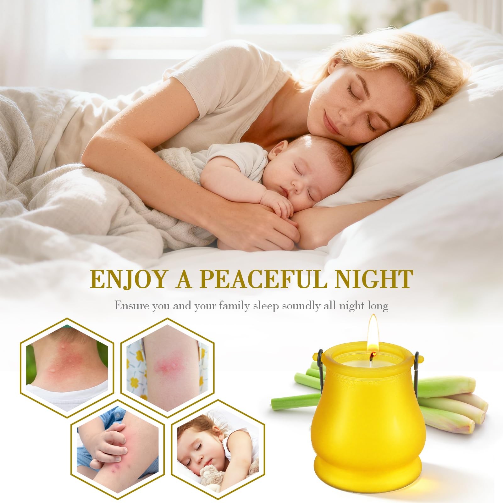Citronella Candles Outdoor, 2 Pack 20oz Soy Wax Large Citronella Candles, 120…