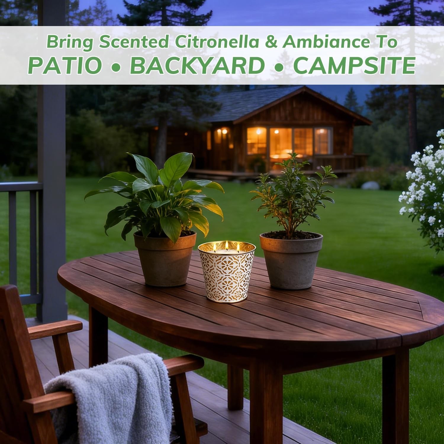 Citronella Candles Outdoor, 28oz Large Citronella Candles – 180 Hours Burn Ti…