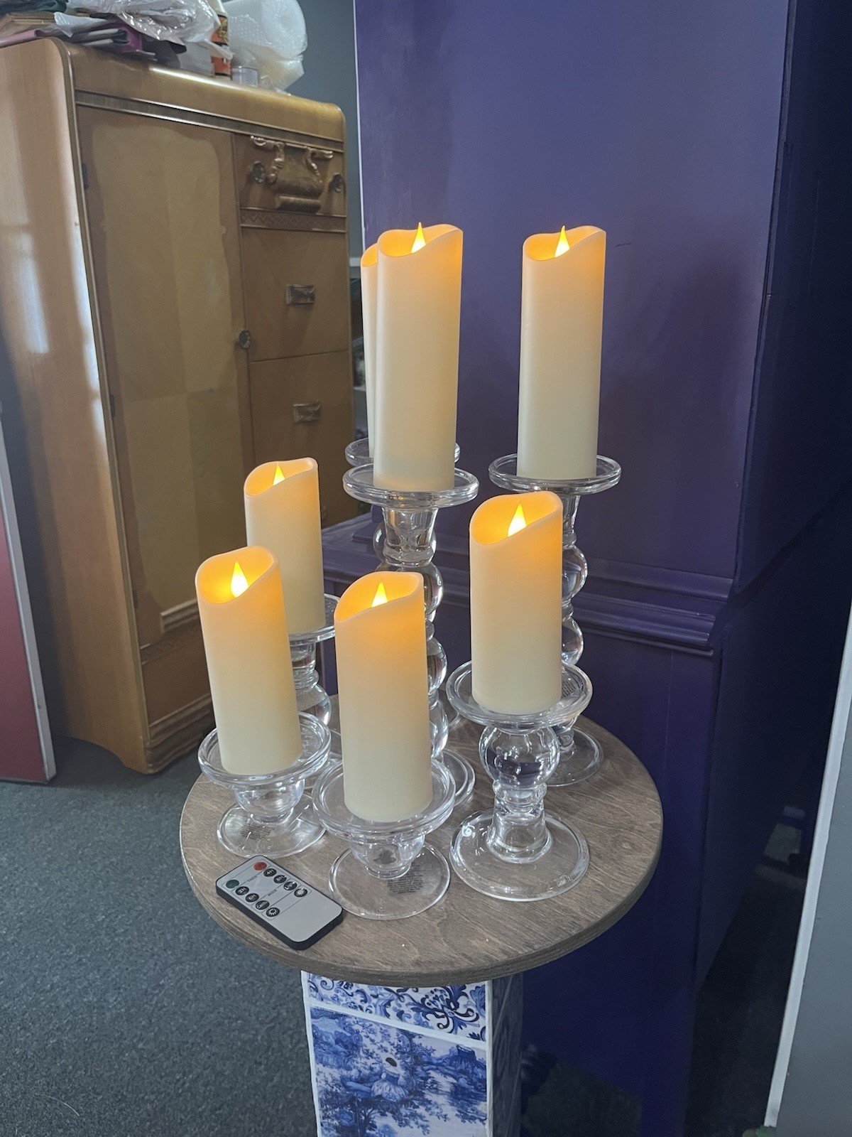 7-Pack Ivory Flameless LED Pillar Candles Battery Operated w/ Remote Indoor