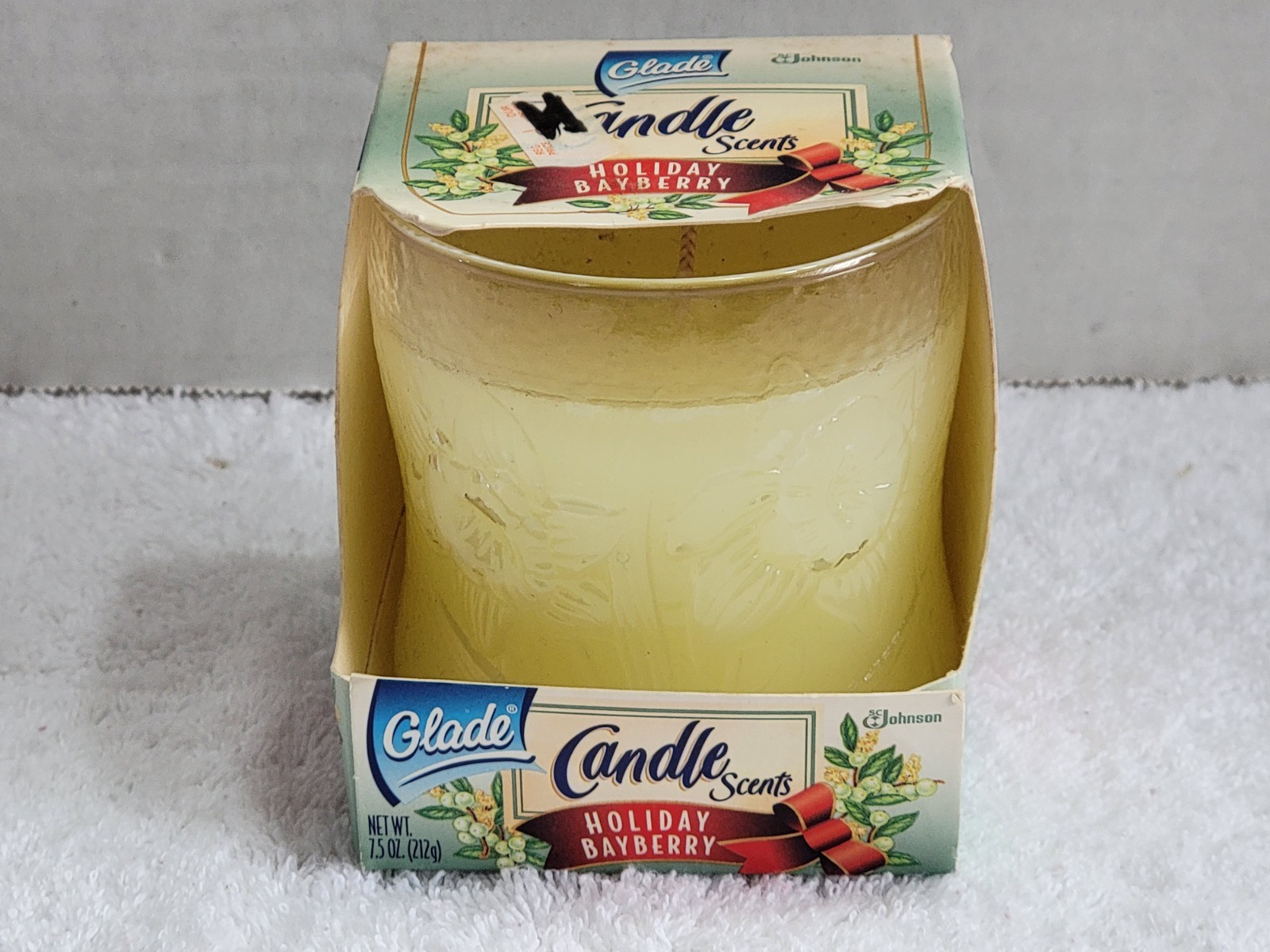 NEW Vintage 1998 GLADE Bayberry Candle One 7.5oz. Lasts 40 Hours Made in Canada