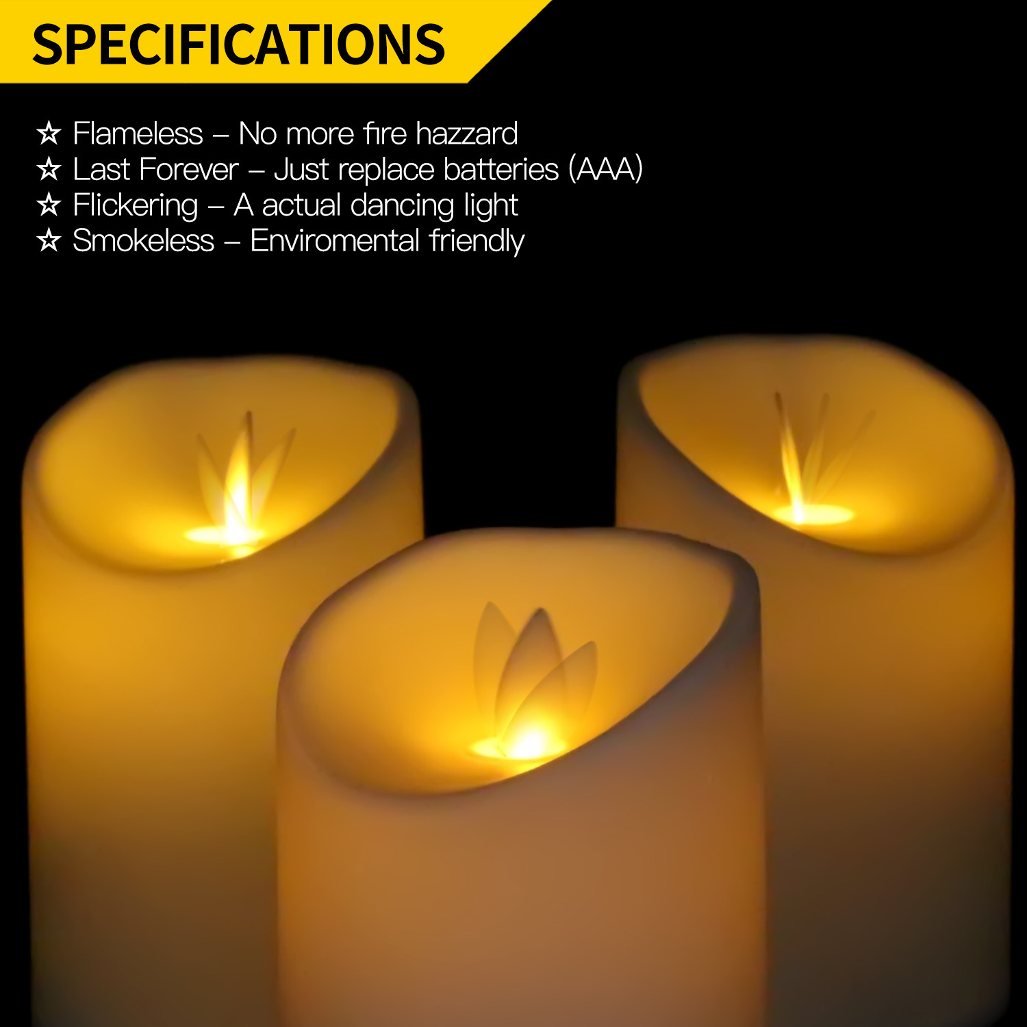 Flameless LED Candle – Lifelike Swinging Flame Realistic Flickering LED Candles