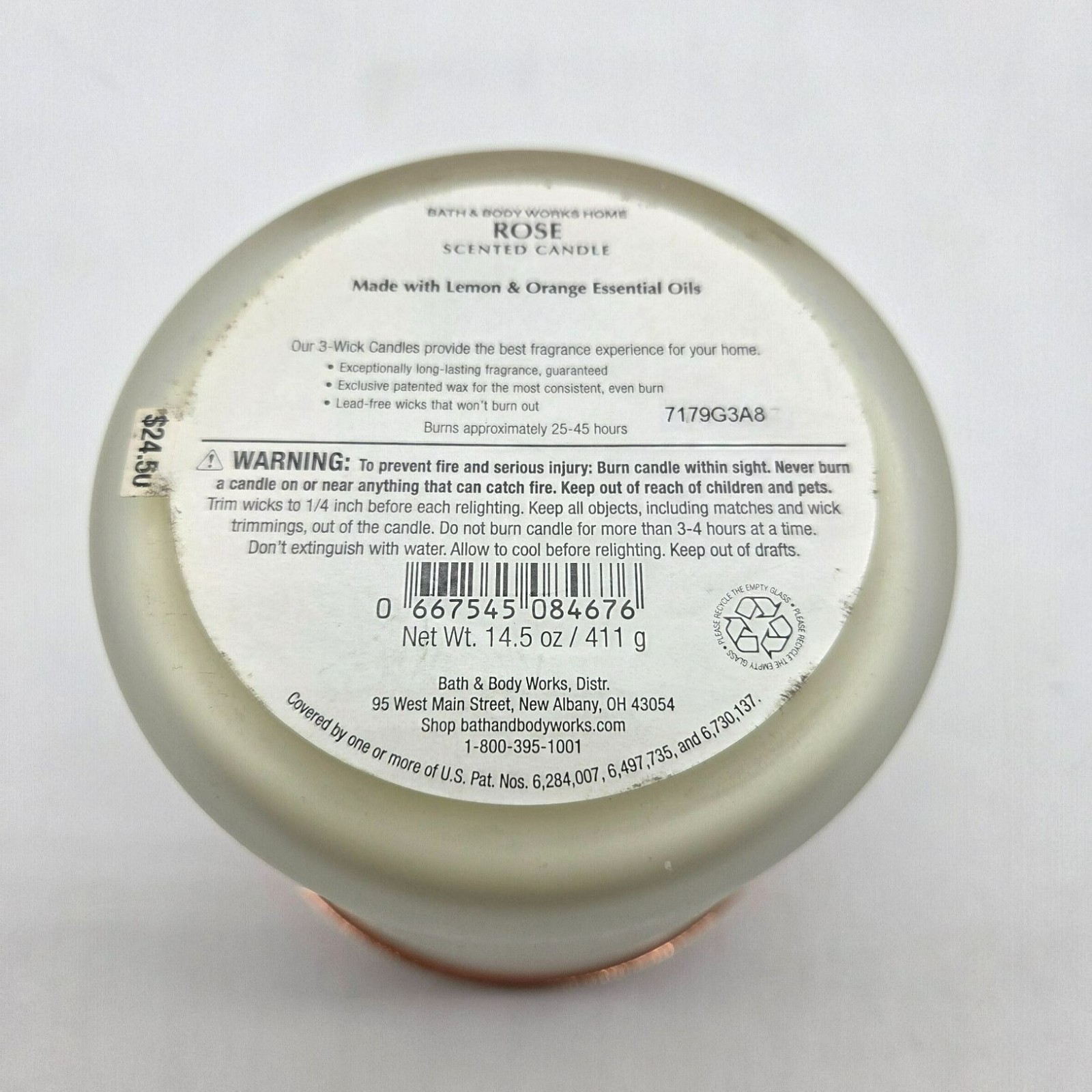 Bath & Body Works Rose 3 wick scented candle New made with essential oils #1