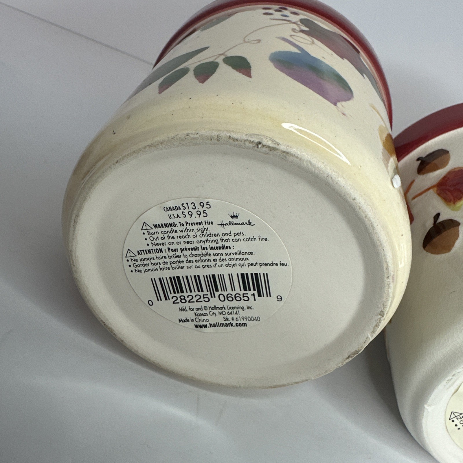 TWO HALLMARK Acorn Fall Autumn Jar Candle Scented New Leaves Maple Halloween