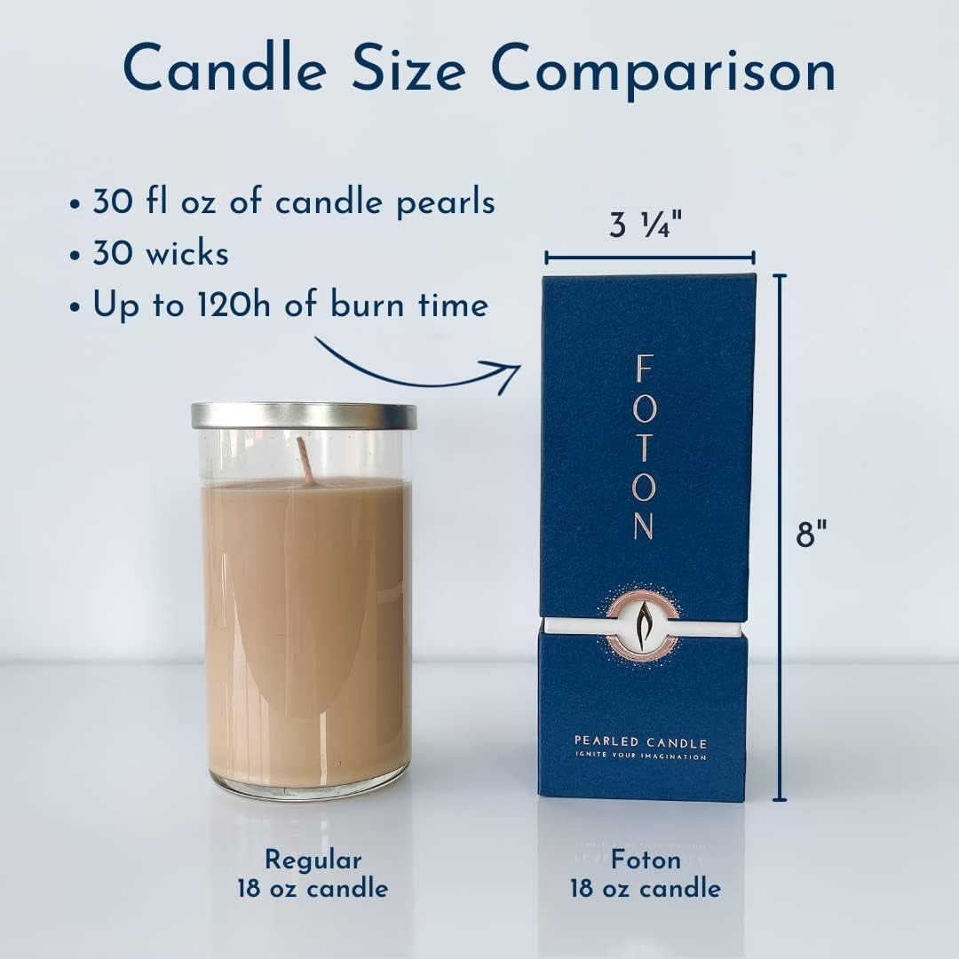Pearled Candle 18 Oz – Vanilla Vibe Scented Non Toxic Luxury Long Lasting Powder