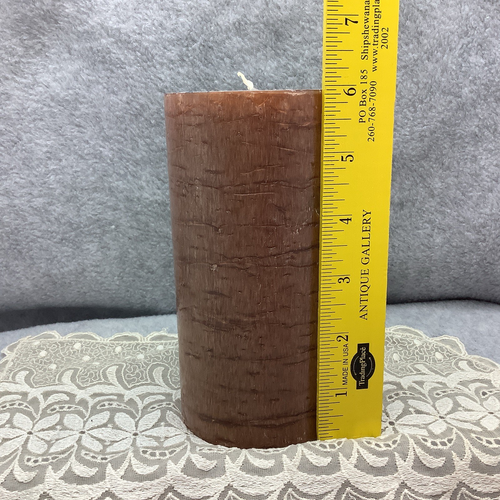 Bullfrog Light Co. Pillar Candles 9”x 3” Tan / Brown Birch Bark Retired Chx, USA
