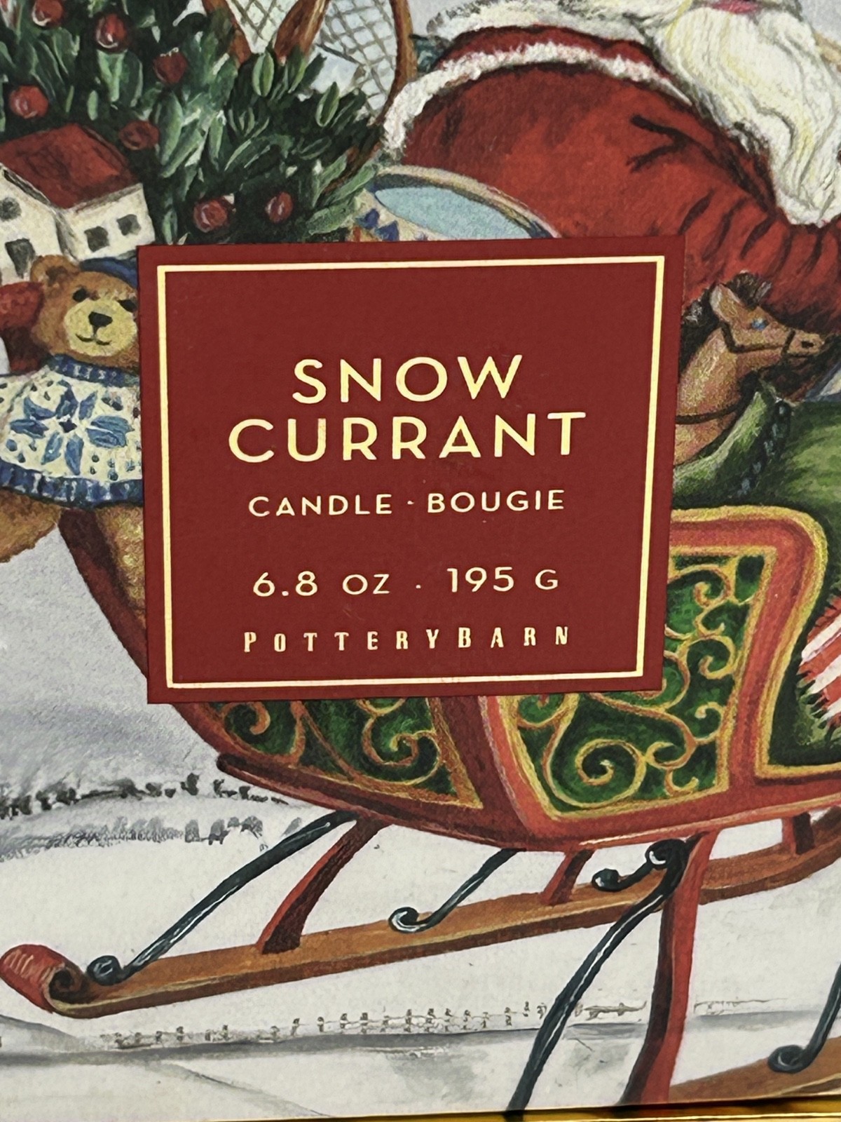NEW VINTAGE Pottery Barn SNOW CURRANT 6.8 oz Scented Candle Original Box – B4