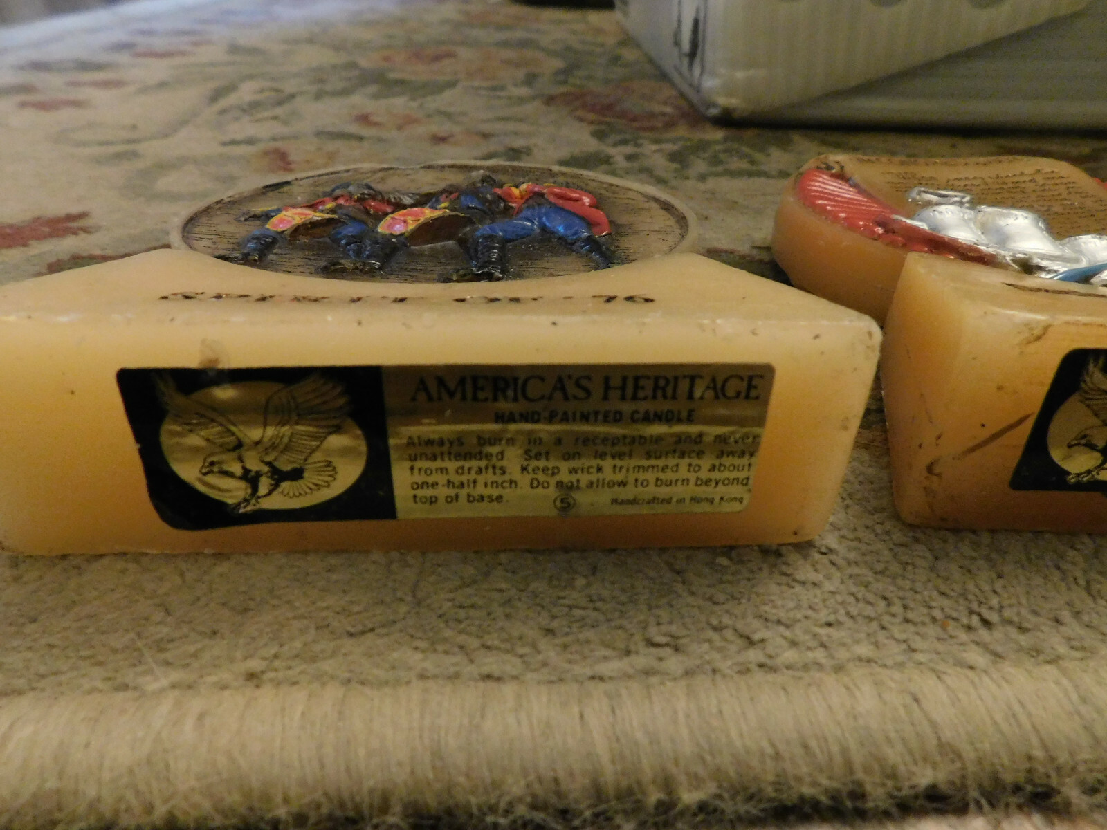 Vtg Lot America’s Heritage Minuteman Seal United States Spirit 76 Molded Candles
