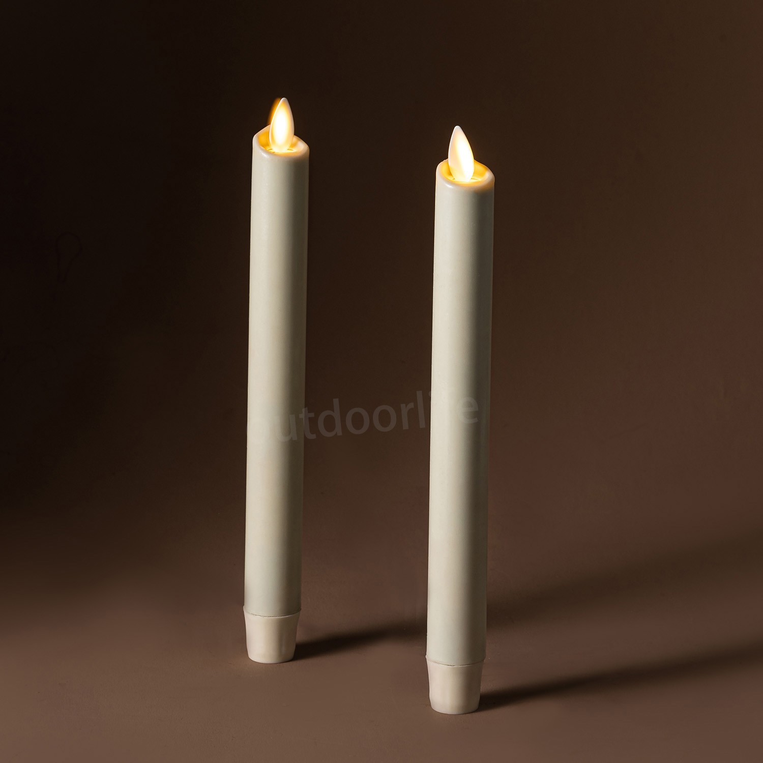 Luminara Flameless Wax Battery Taper Candle with Moving Flame Remote Ivory 9.5″