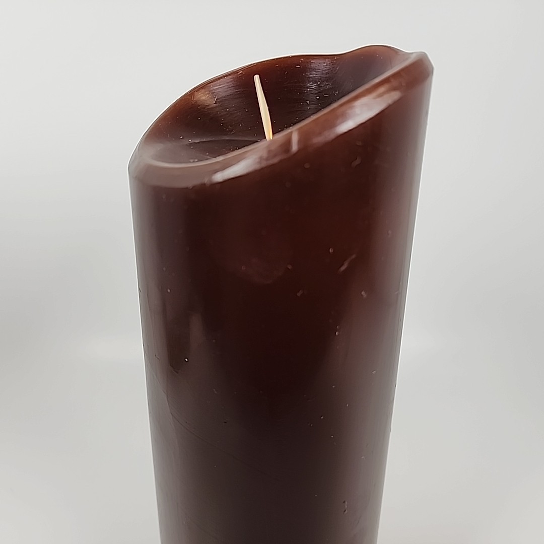 Luminara 8” Dark Brown Real-Flame Effect Candle w/Remote Control