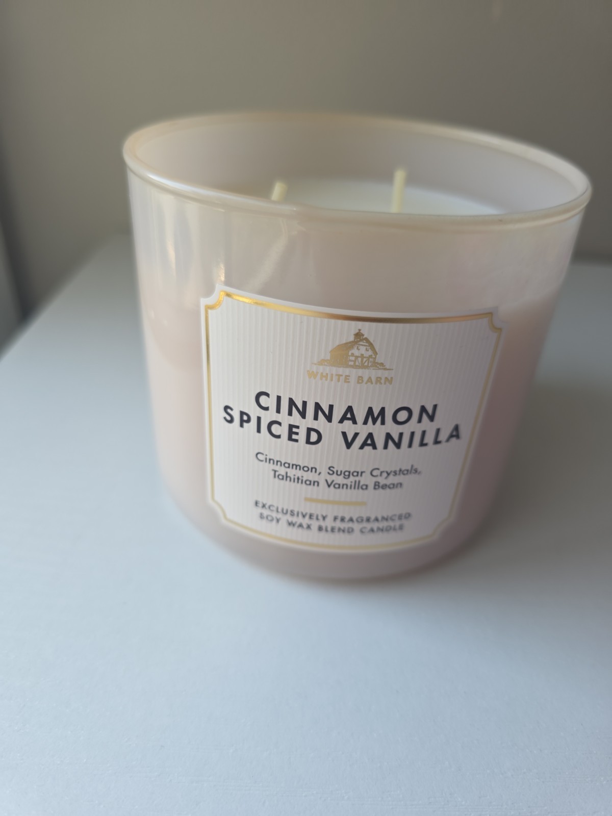 Bath and Body Works Cinnamon Spiced Vanilla 3 Wick Soy Wax Blend Candle 14.5 oz