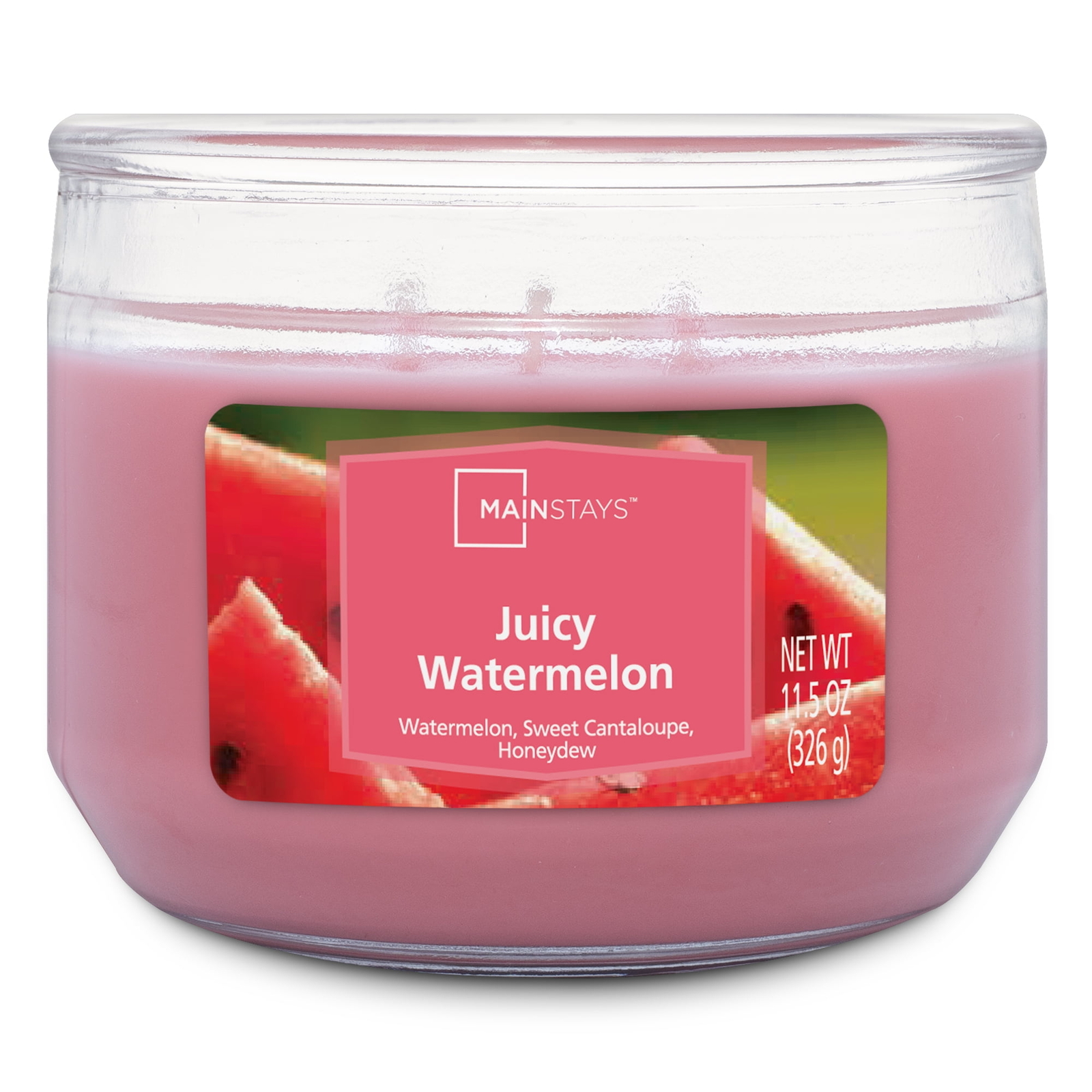 (3 pack) Juicy Watermelon Scented 3-Wick Glass Jar Candle, 11.5 oz