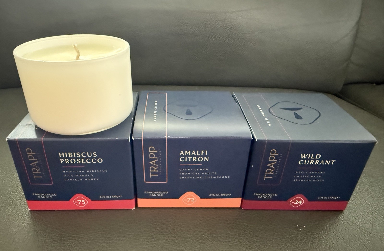 6-TRAPP 3.75 OU Glass Candles In 4 Different Scents,Candles Sold Individually