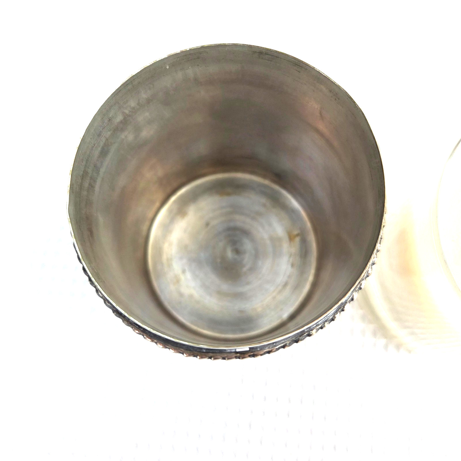 1890s Swedish Art Deco Nouveau Brass Silver Plated with Candle