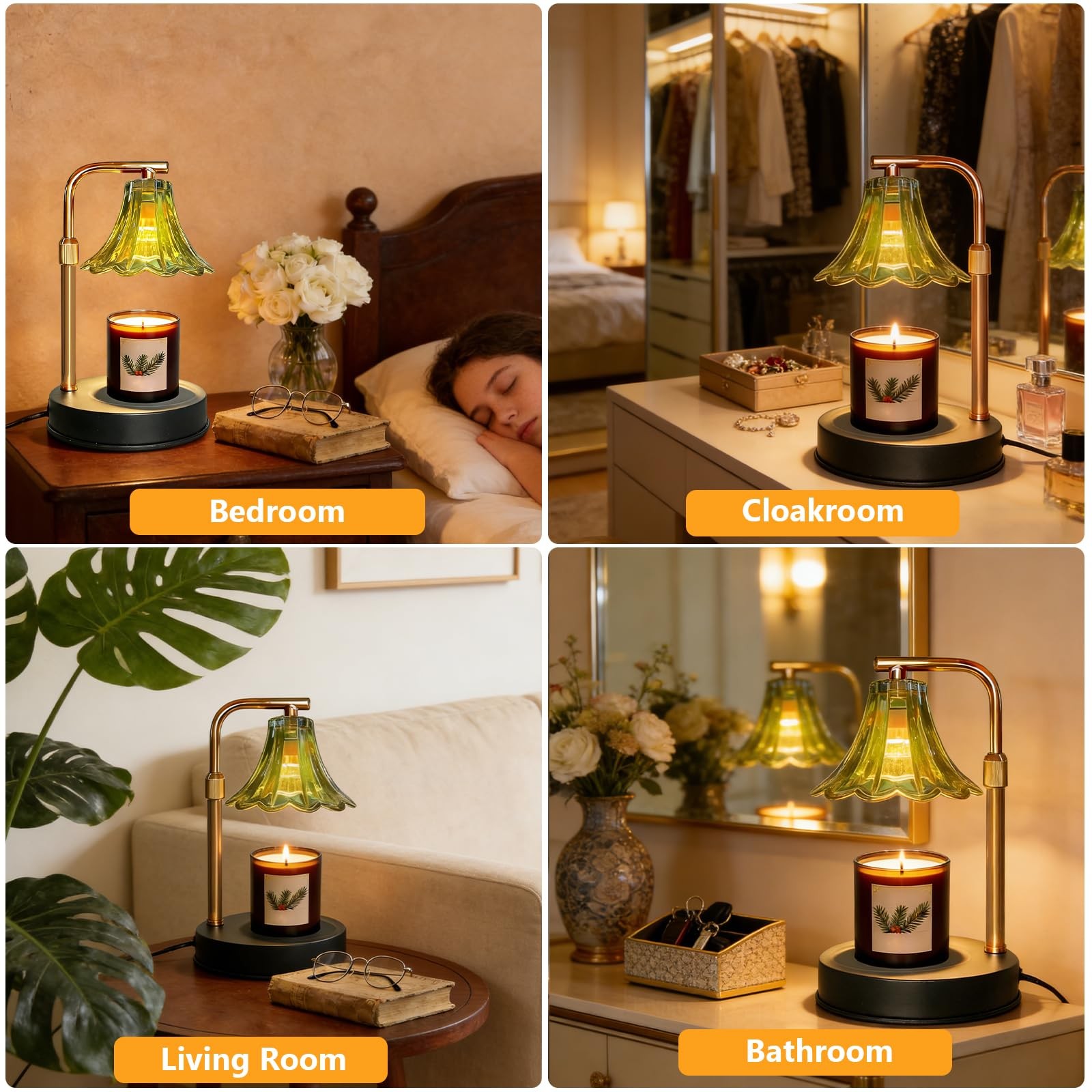 2-pack Dimmable Wax Warmer Lamp, Flameless Melting Wax Lamp Adjustable Bright…