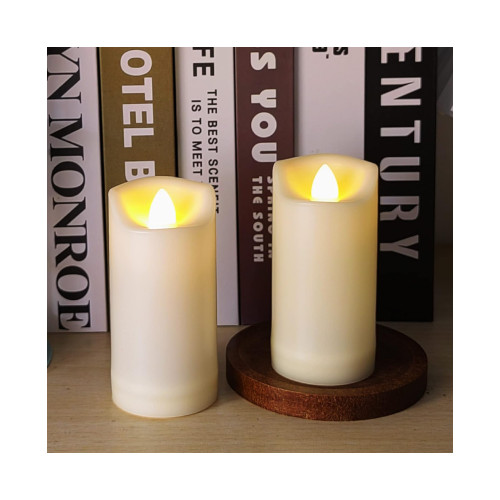 LED Battery Operated Candles 2X4 Plastic Flickering Flameless Candles with Timer