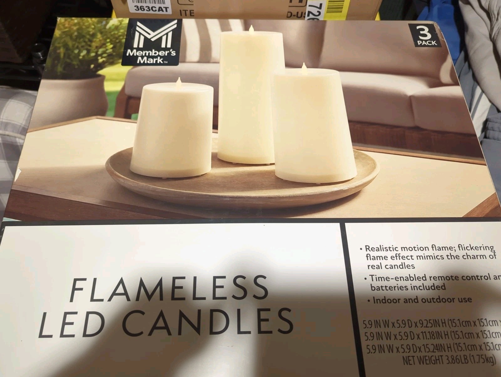 Member’s Mark Indoor/Outdoor Flameless LED Candle, 3-Pack