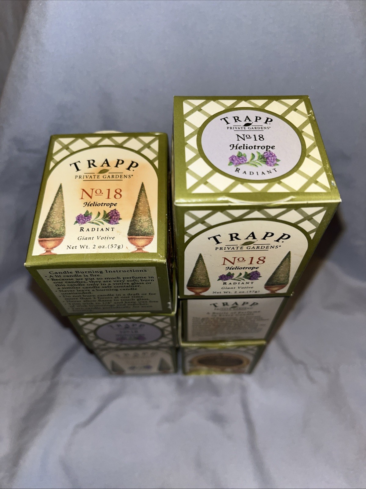 Trapp Private Gardens Heliotrope Radiant Votive Candles Lot Of 6 New
