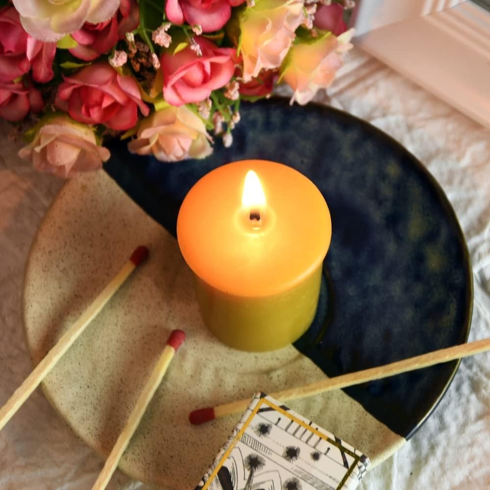 Radiant Yellow Beeswax Candles 4-Pack – 12 Hour Clean Burn for Any Occasion