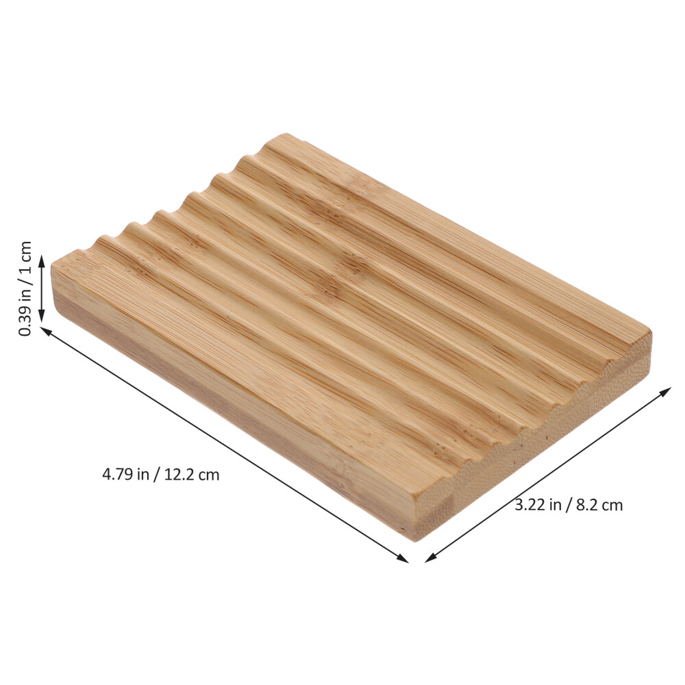 2pcs Tray Bamboo Dish Soap Holder Bamboo Soap Dish Bar Soap Holder