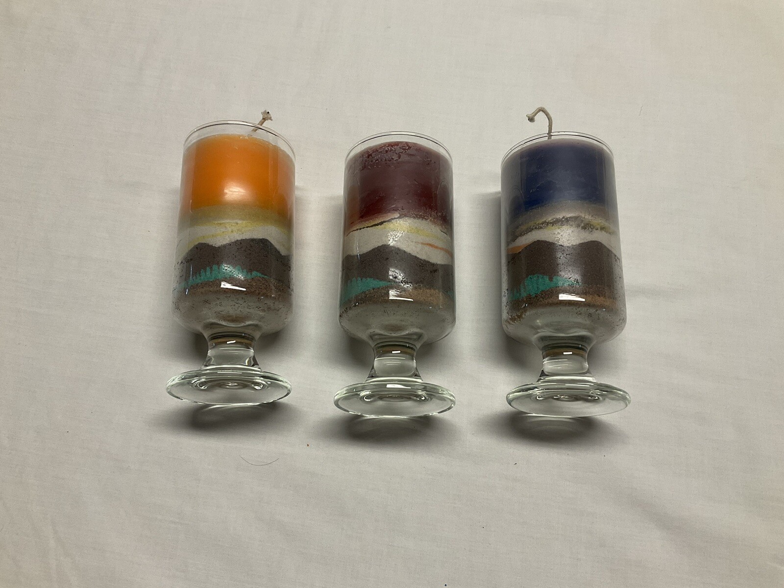 3 Homemade Sand Art Candle in Glass Landscapes