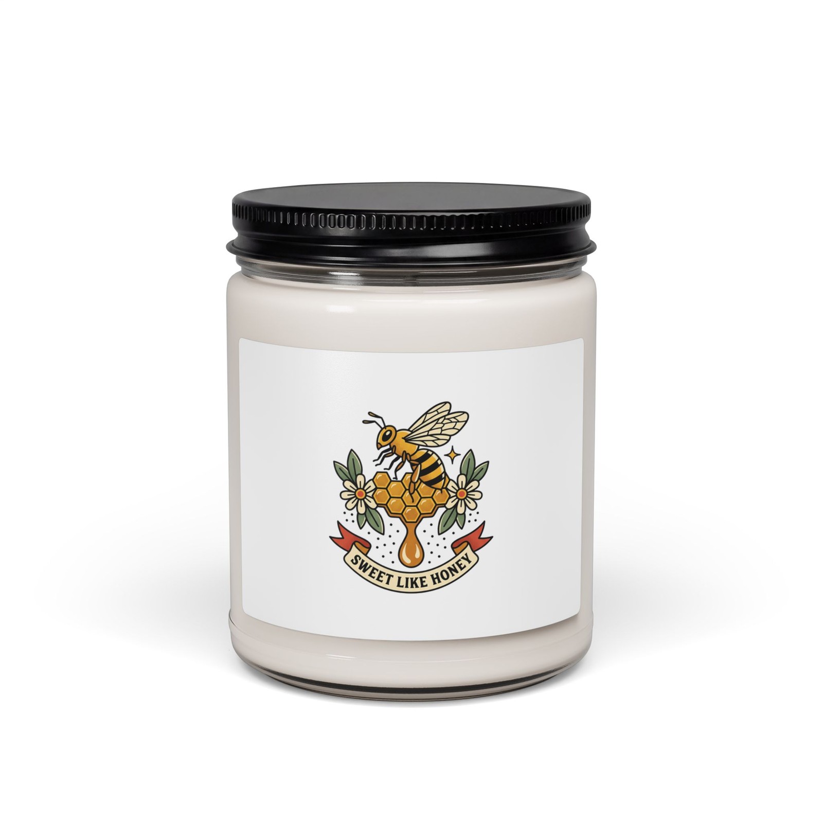 Bee Honey Flash Candle, Soy Candle | Traditional Tattoo-Inspired