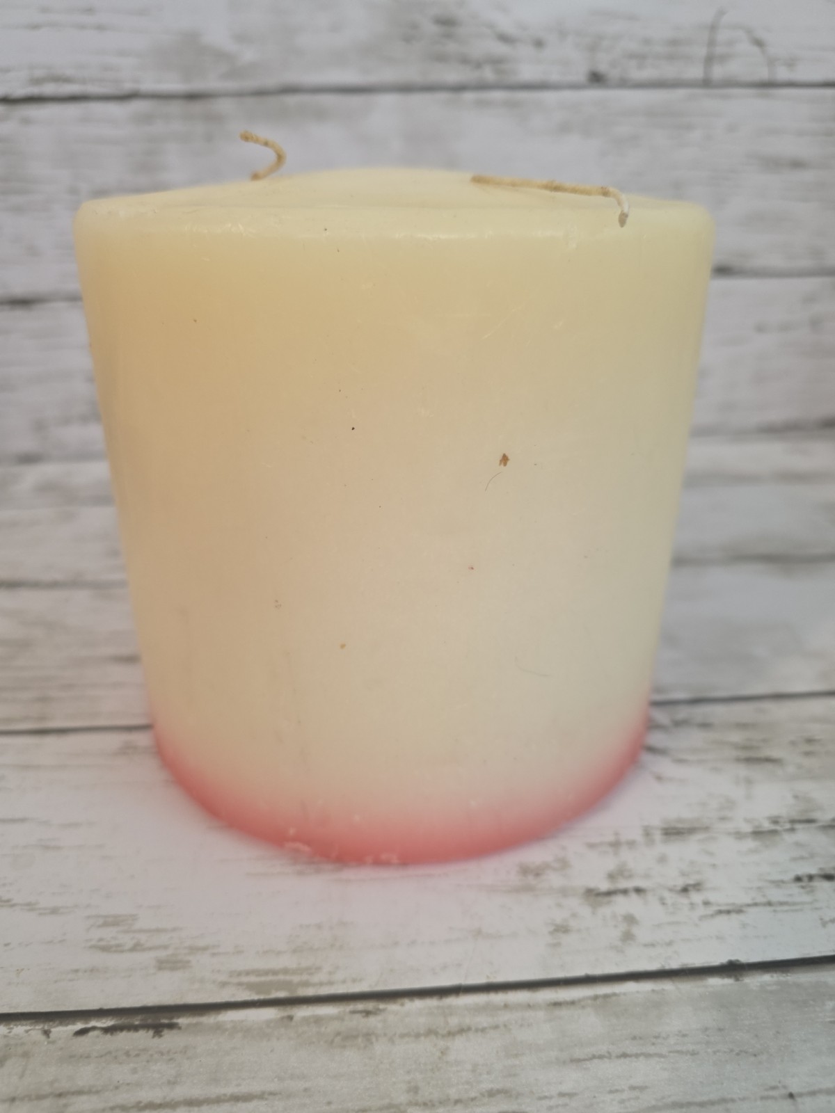 Vintage Large, Heavy 3 Wick Unscented Candle Good Condition 4.9 LBS