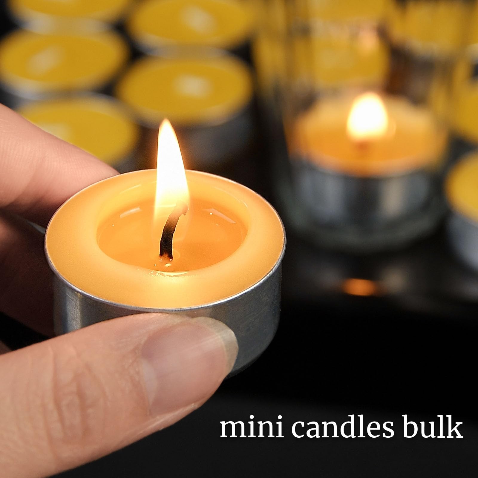 48 Pack Beeswax Tealight Candles Bulk,Pure Natural Bees Wax in Aluminum Shell…