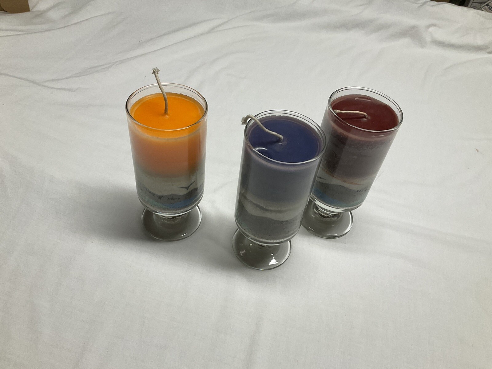 3 Homemade Sand Art Candle in Glass Landscapes