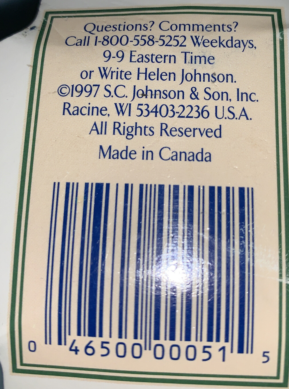 Glade Scents Bayberry Candle 4 oz 1997 RARE Made In Canada