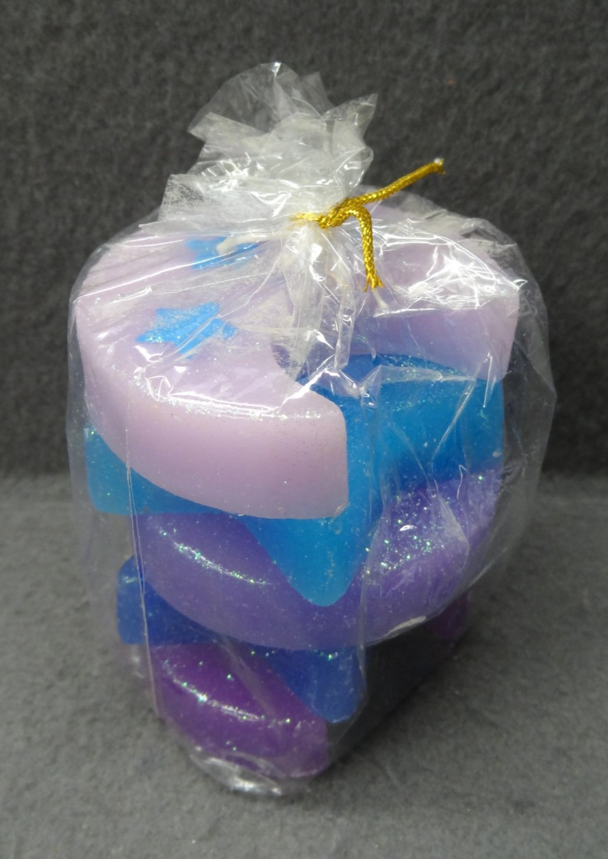 NEW Pillar 3.5″ Y2K Moon & Stars Glitter Candle 1999 Single Wick Stack Clarie’s
