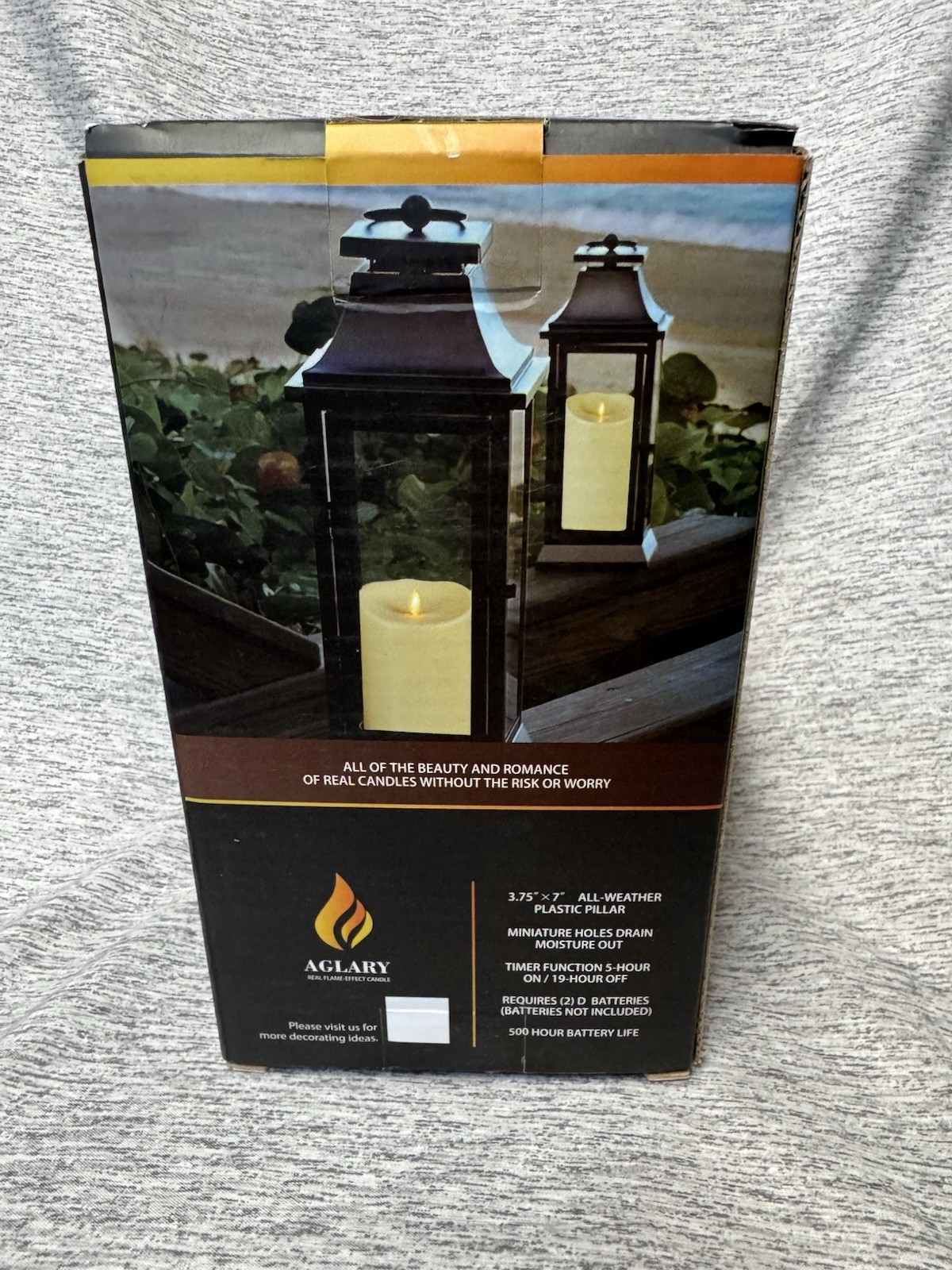AGLARY Outdoor Flameless LED Pillar Candle White 7×3.75 in 500 Hours Run Time