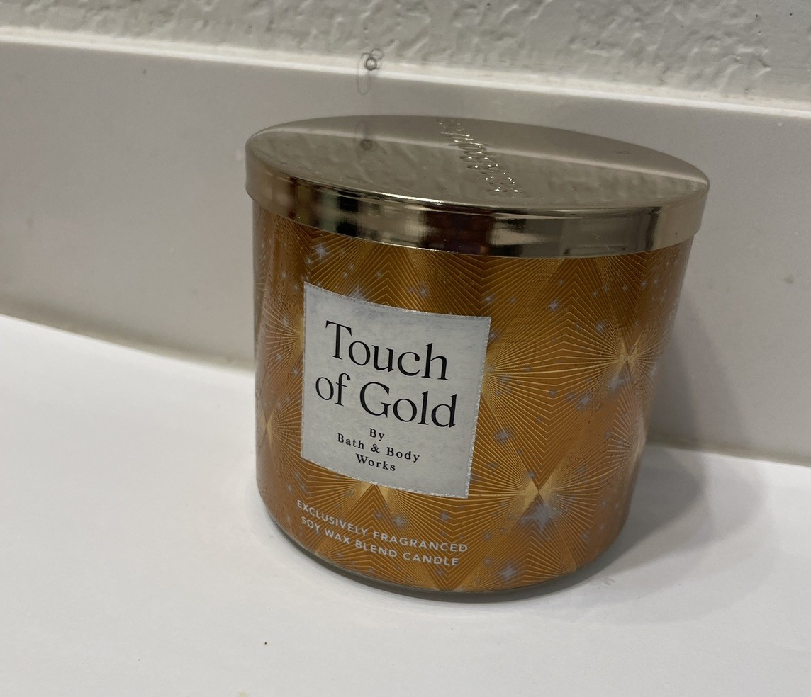 Bath & Body Works Touch Of Gold 3-Wick Scented Candle 14.5 Oz Brand New