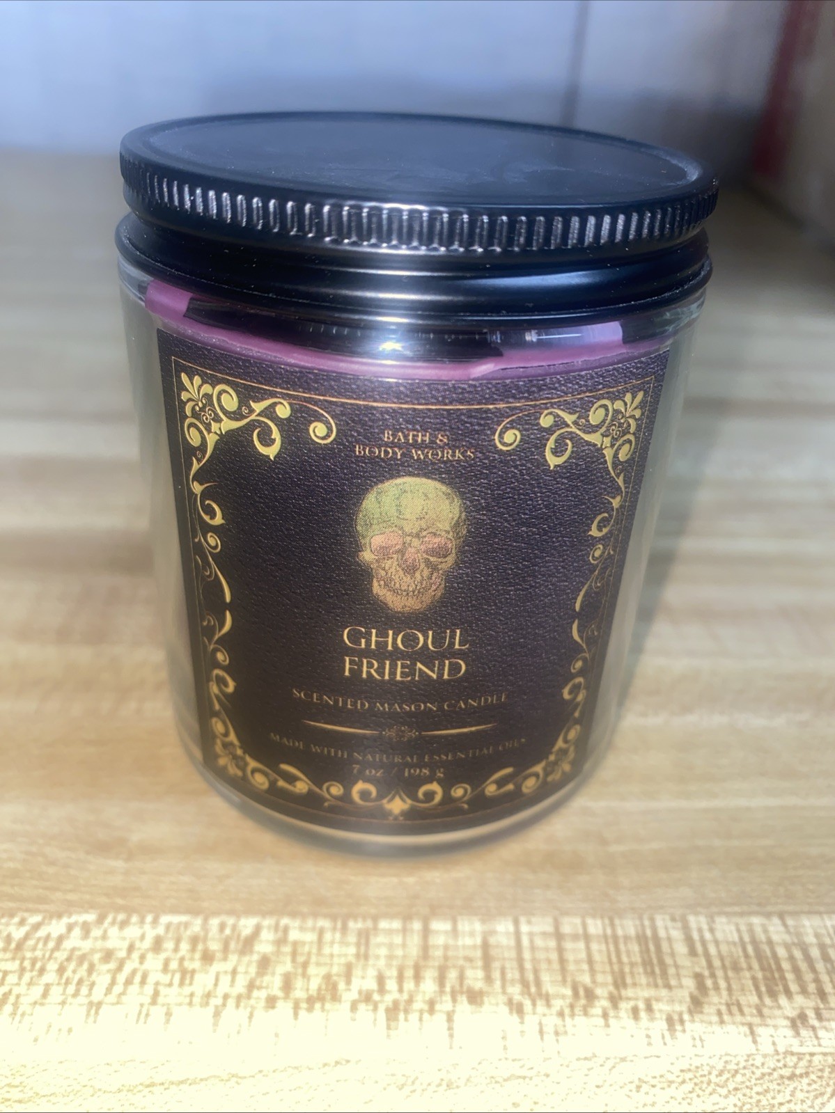 New Bath & Body Works GHOUL FRIEND Scented 1 Wick 7 OZ Glass CANDLE Twist Cap
