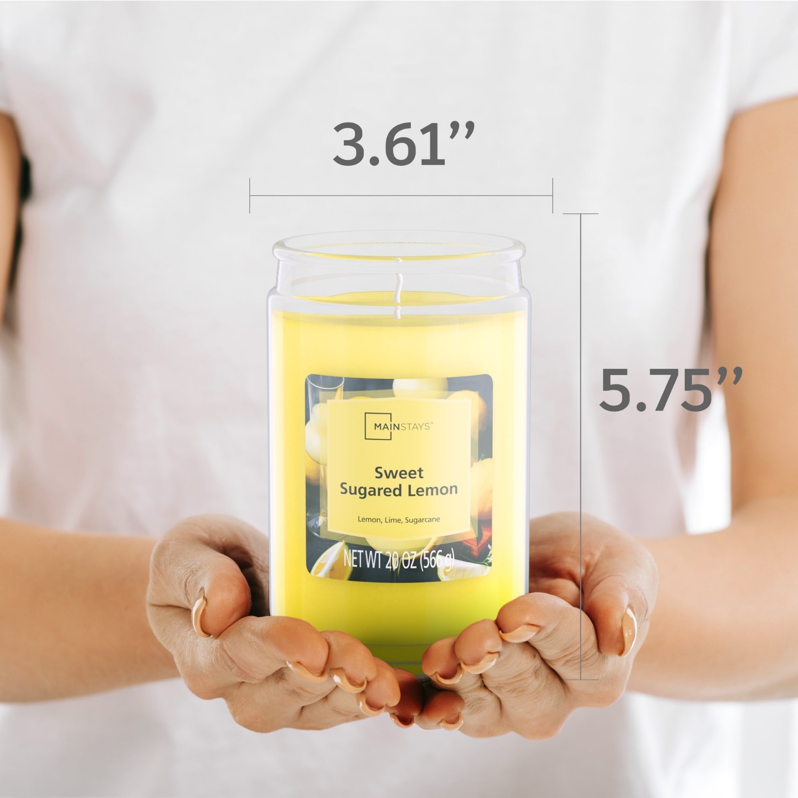 Sugared Lemon scented Glass Jar candle Single wick Large 20oz….