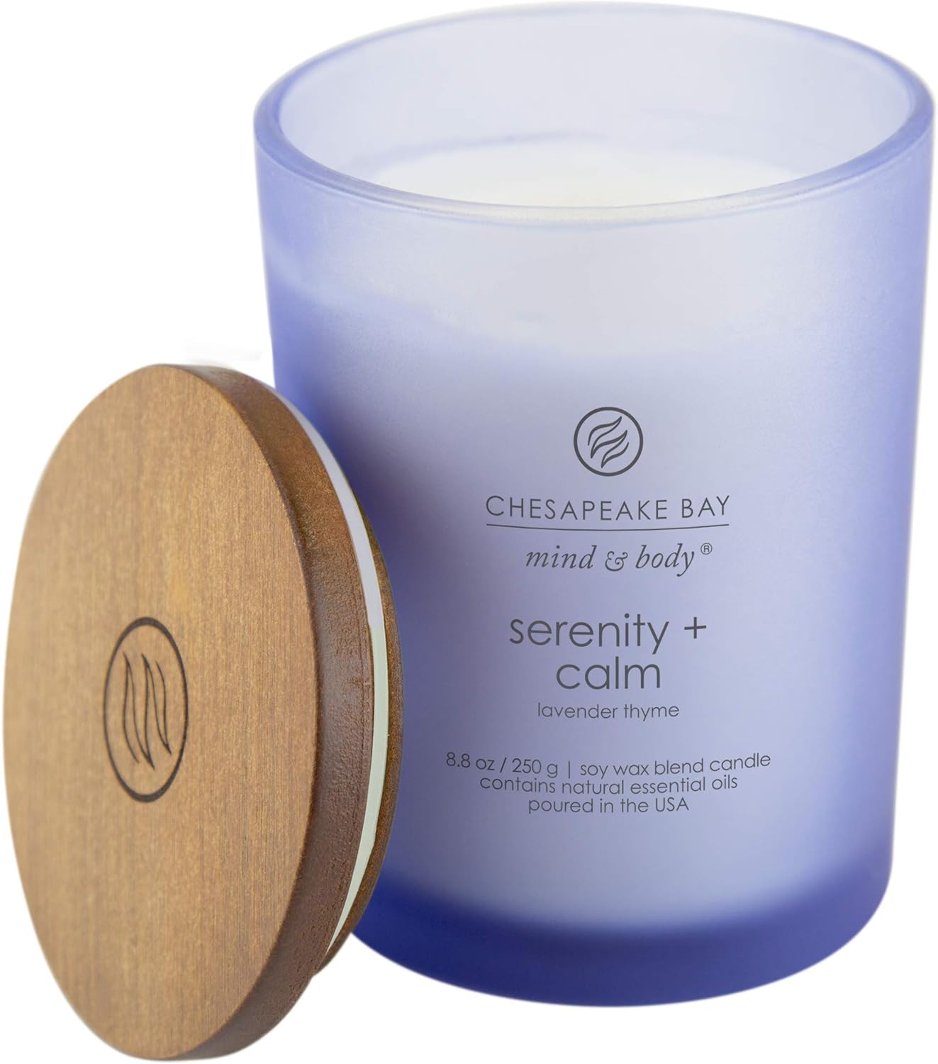 Scented Candles Serenity + Calm (Lavender Thyme) Medium Jar 2-Pack Perfect for H