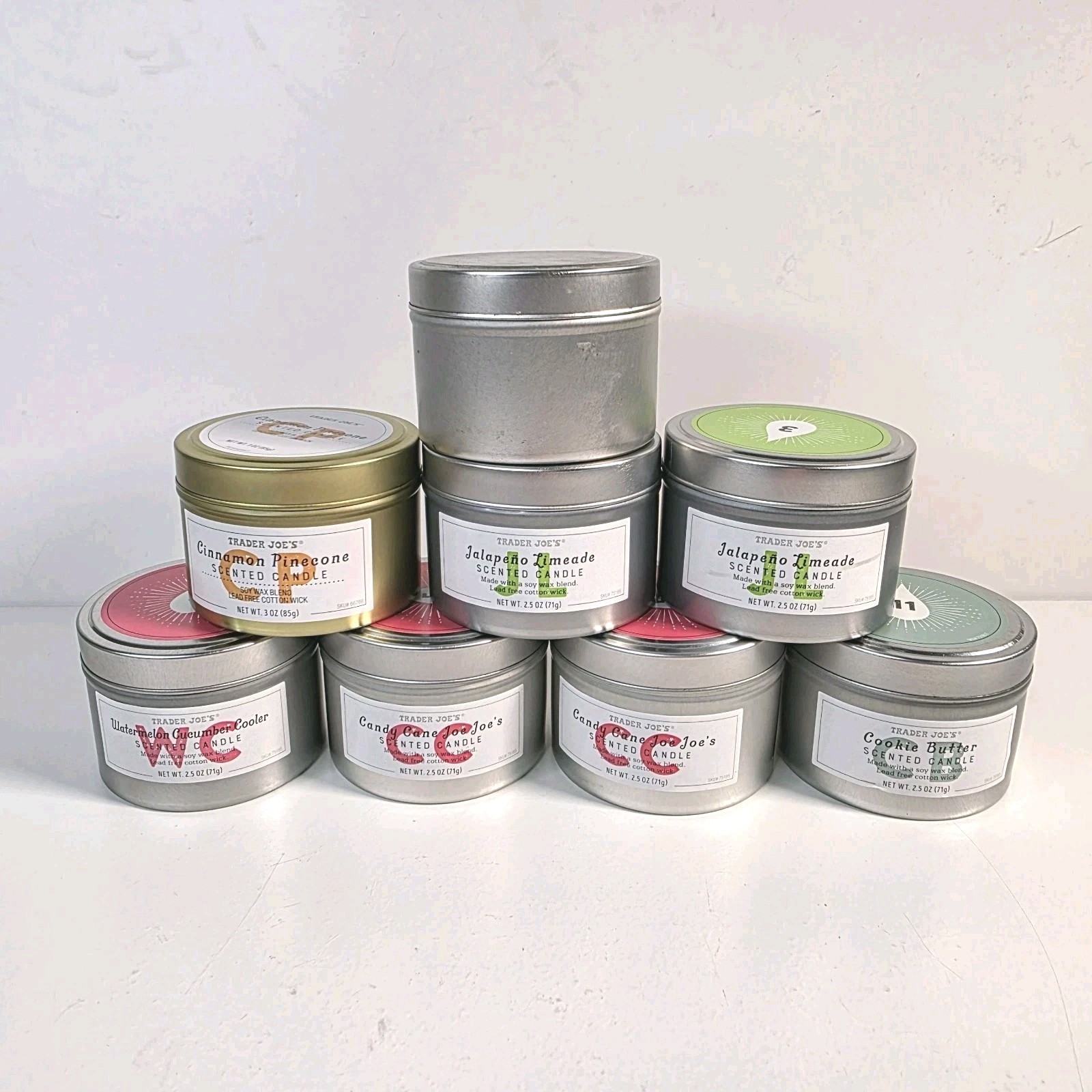 Trader Joe’s 12 Days Of Scented Candles 2.5oz (Lot Of 8) Soy Wax Blend