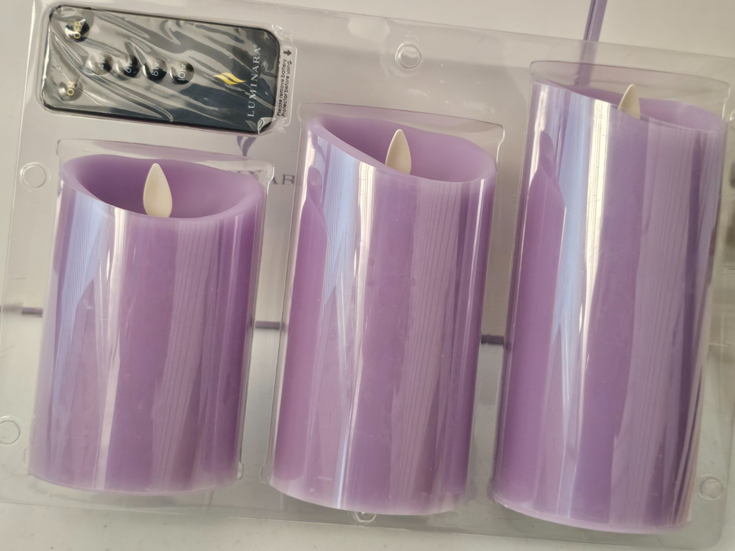 Luminara Wisteria 3 Pillar Candle Set Remote Control 4.5, 5.5 & 6.5″ X 3″