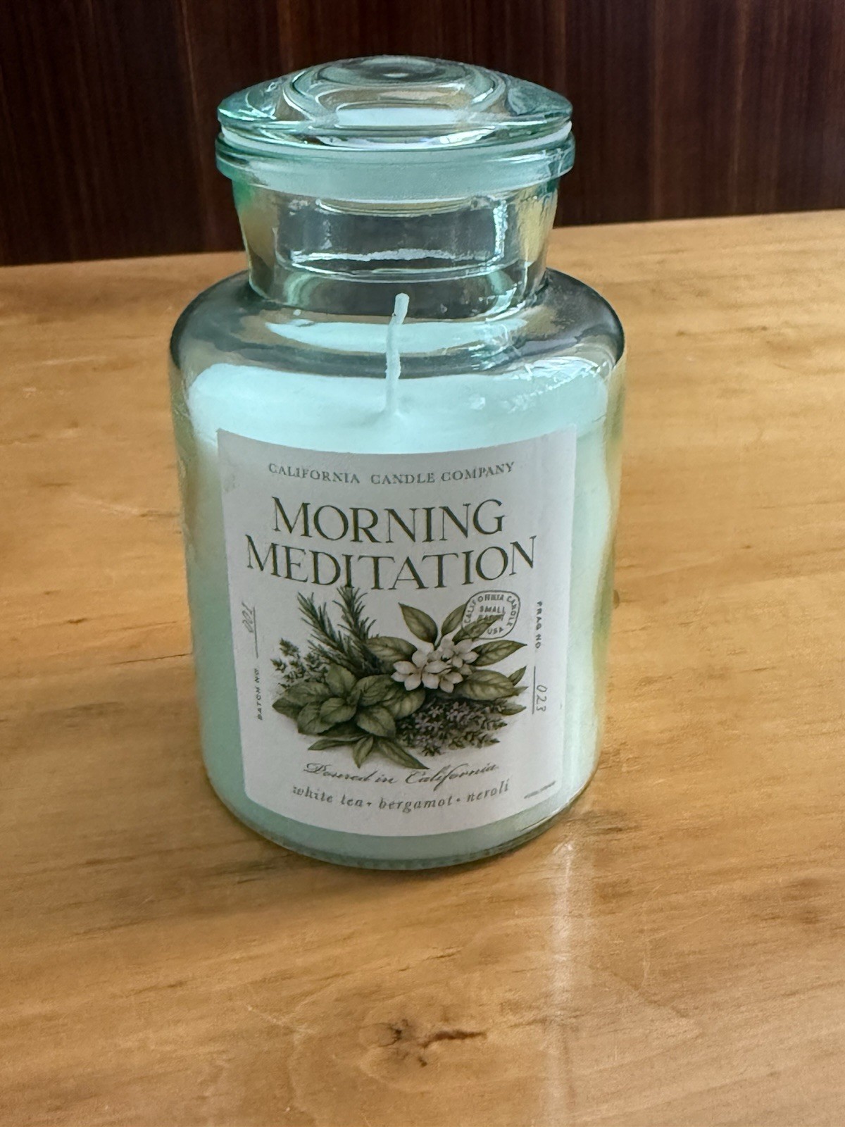 LEOBEN Company Morning Meditation Candle 9 oz | White Tea Bergamot Neroli