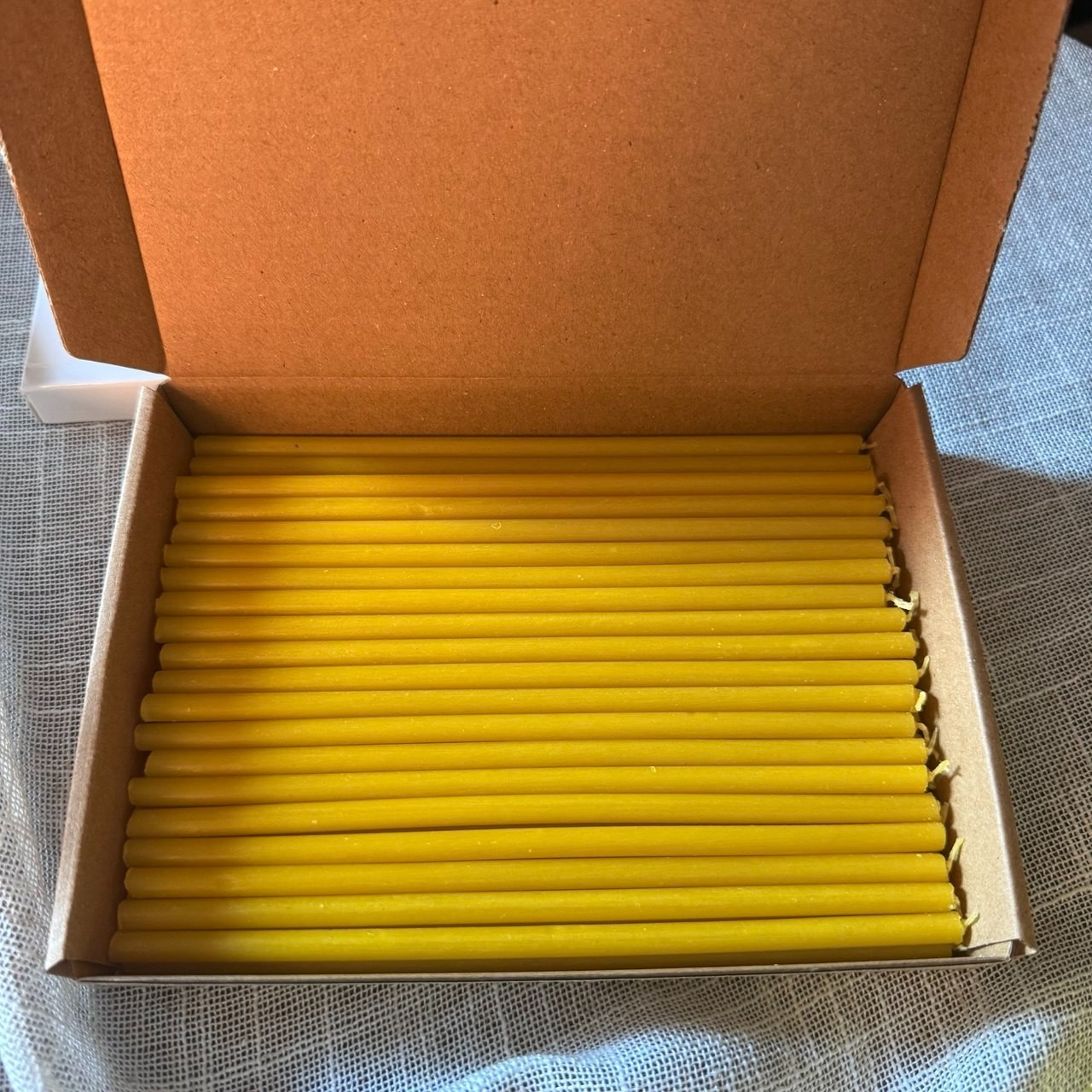 50 Thin Yellow Taper Candles 6.7″ Orthodox Church Prayer Paraffin Candles