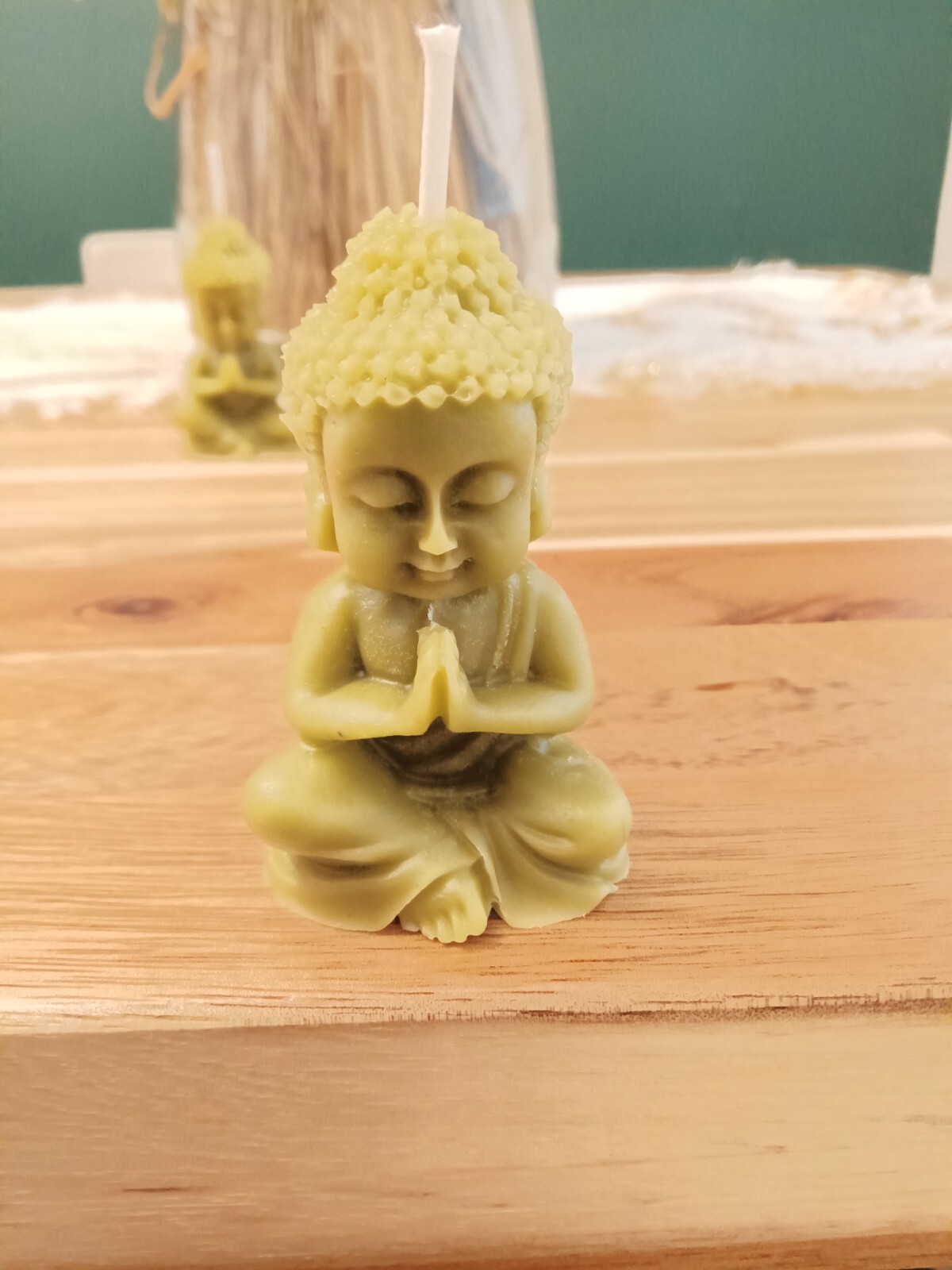 Buddha Candle Set – 3 PCS, Handmade in USA, 100% Beeswax, Organic & Meditation.