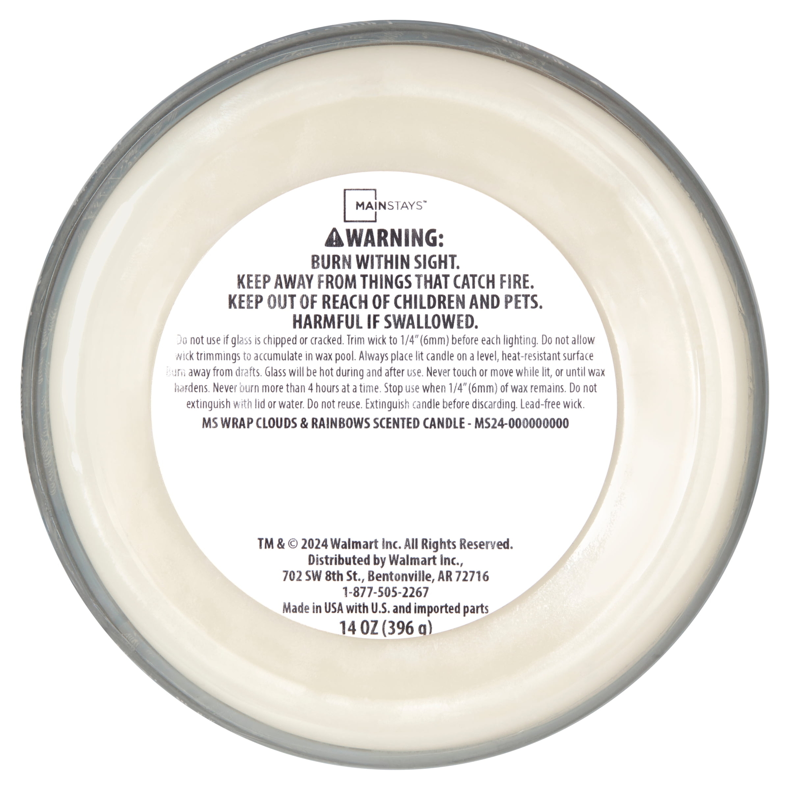 (4 pack) 3-Wick Wrapped Clouds & Rainbows Scented Candle, 14 oz