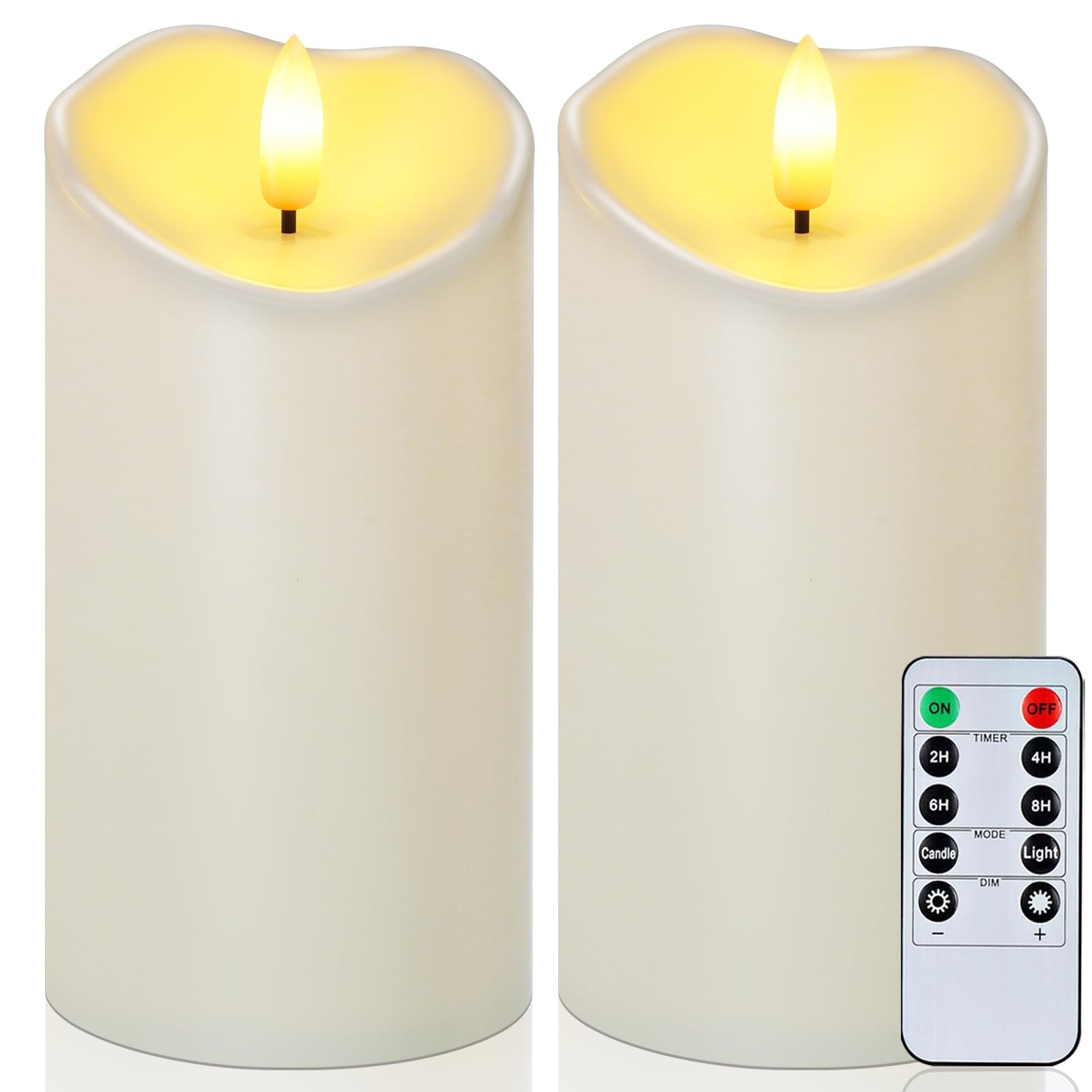 6″X3″ Outdoor Waterproof Flameless Led Candle With Remote And Timer Battery O…
