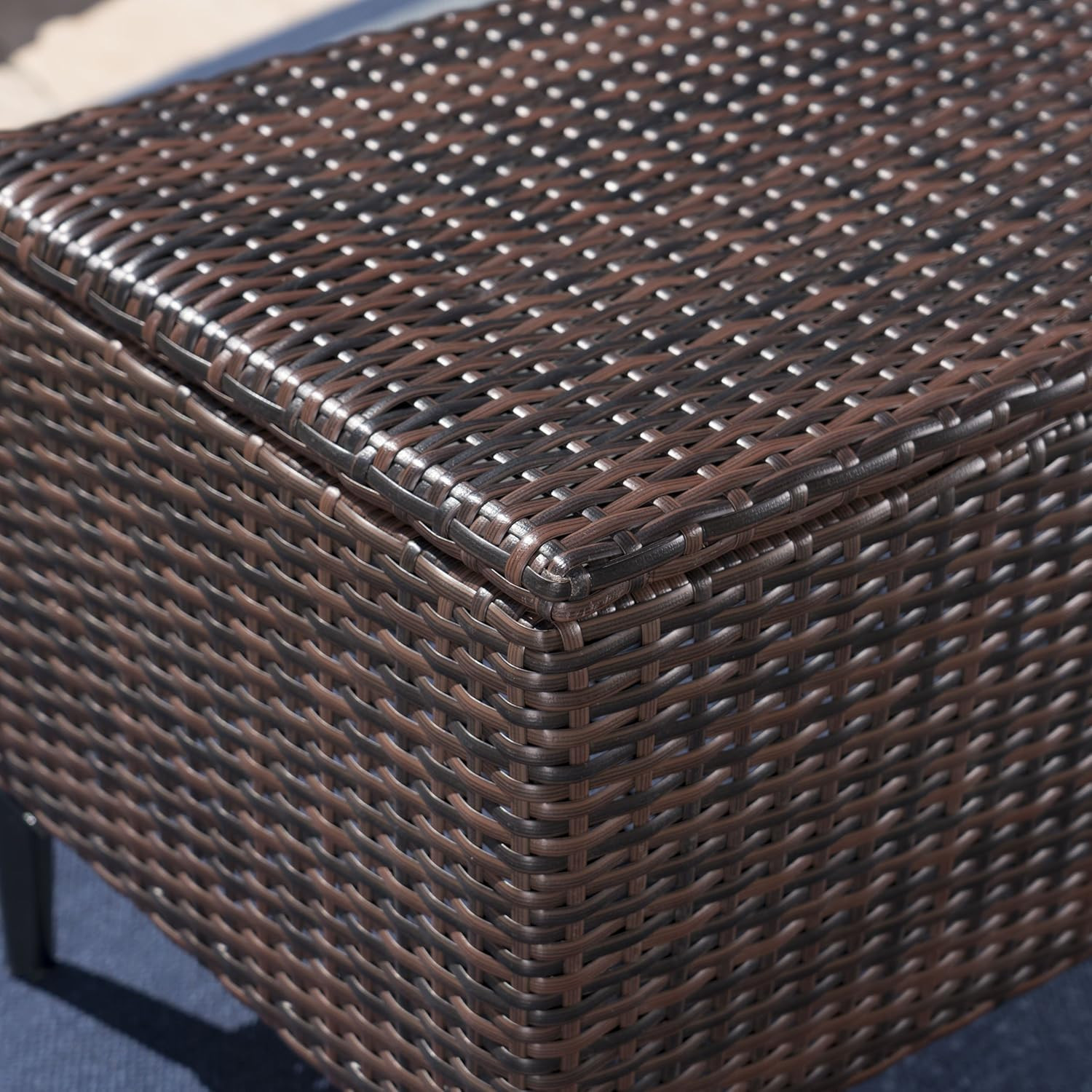 Rupert Outdoor Wicker Storage Unit, Multibrown