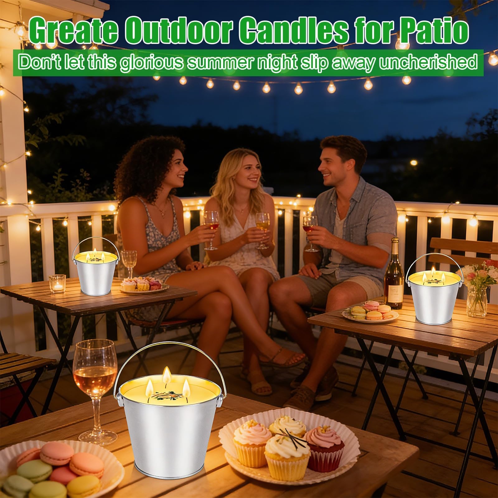 Large Citronella Candles 3 Pack – 20oz Each, 200+ Hour Burn Time, Outdoor Patio