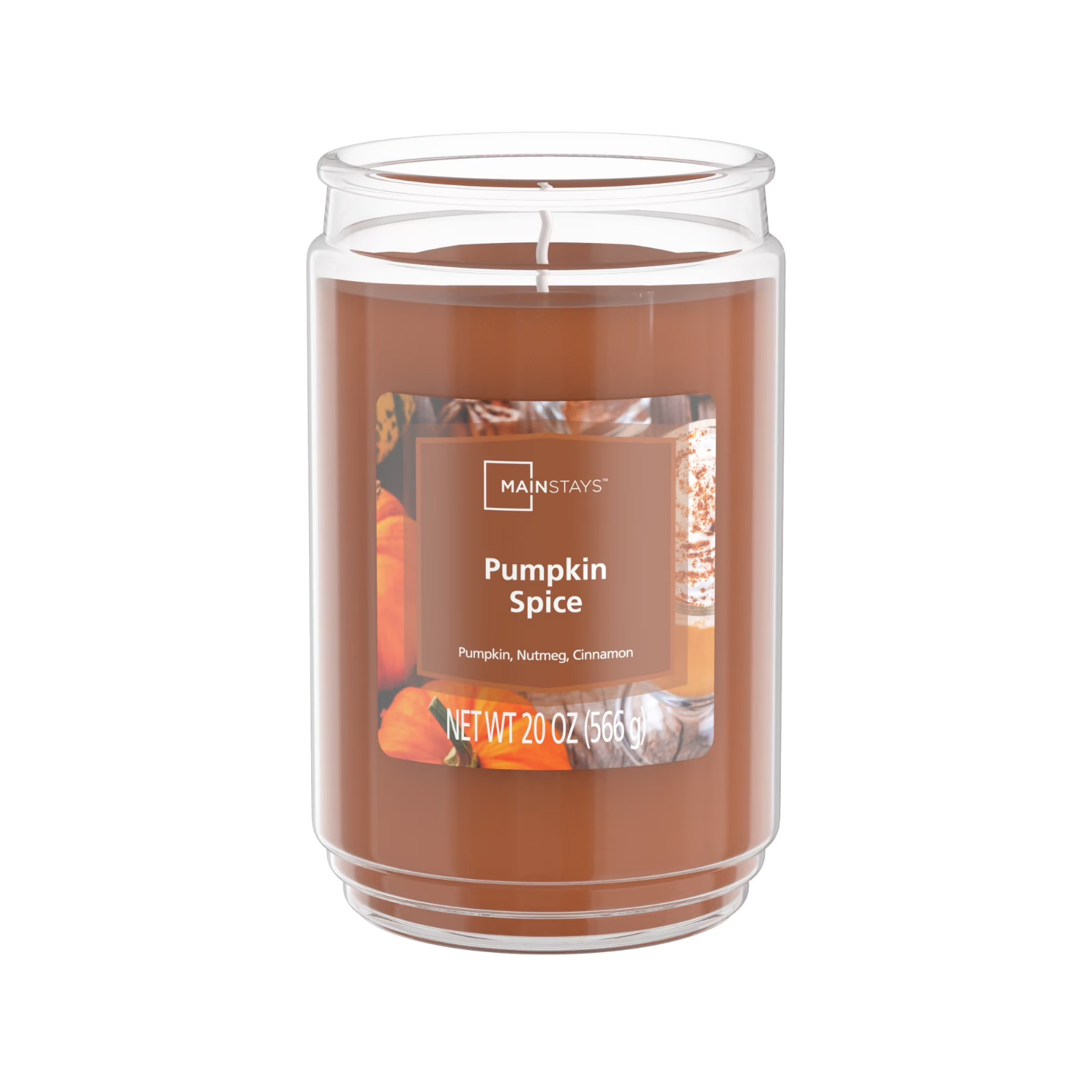 Mainstays Pumpkin Spice Scented Single-Wick Large Glass Jar Candle 20 oz…