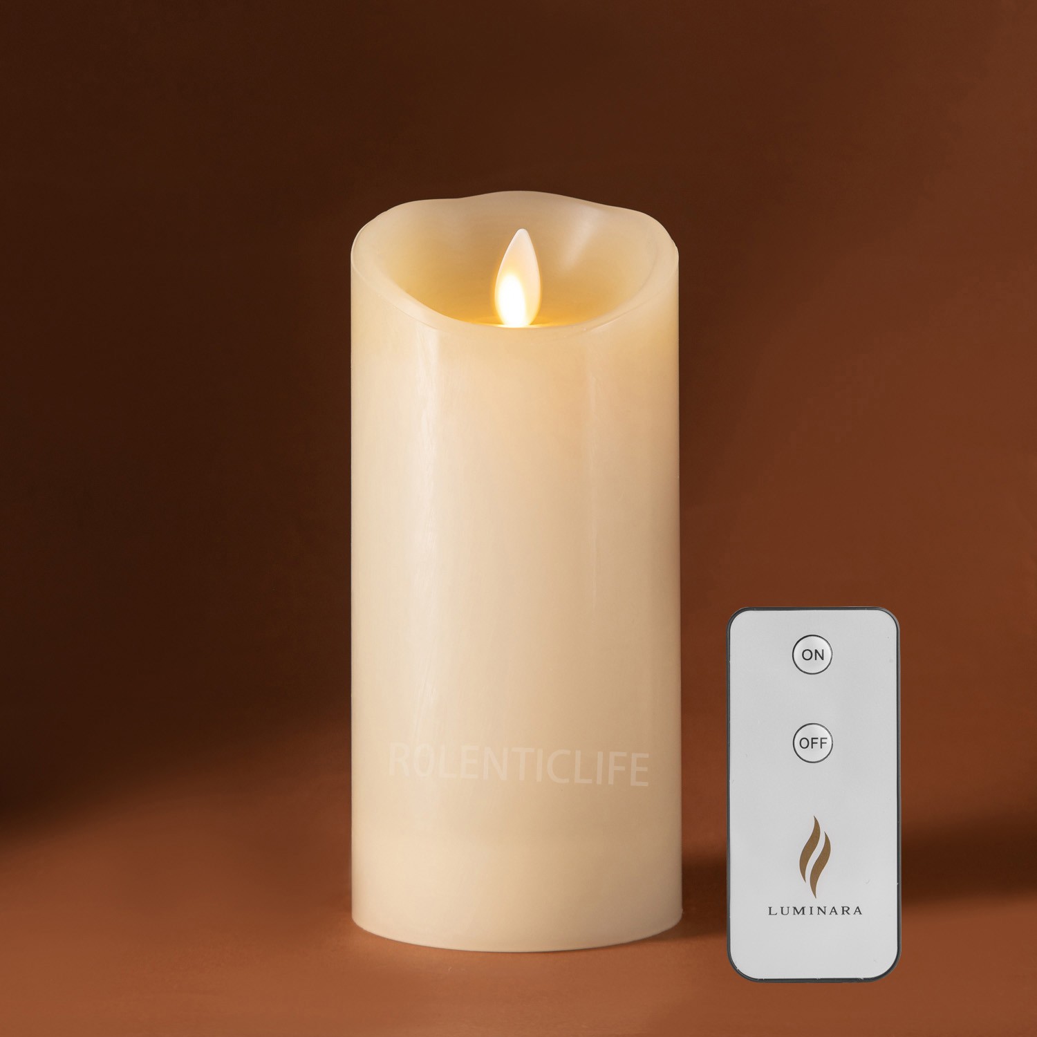 Luminara Real Wax Flameless Pillar LED Candles ivory Moving Wick Timer Remote,3″