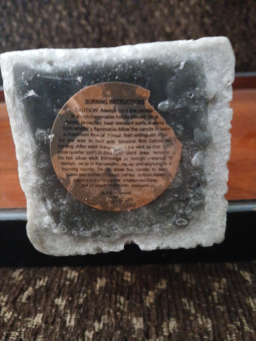 Gray Stone Look Wax Tall Pyramid Candle Spiritual Yoga Meditation Home Decor