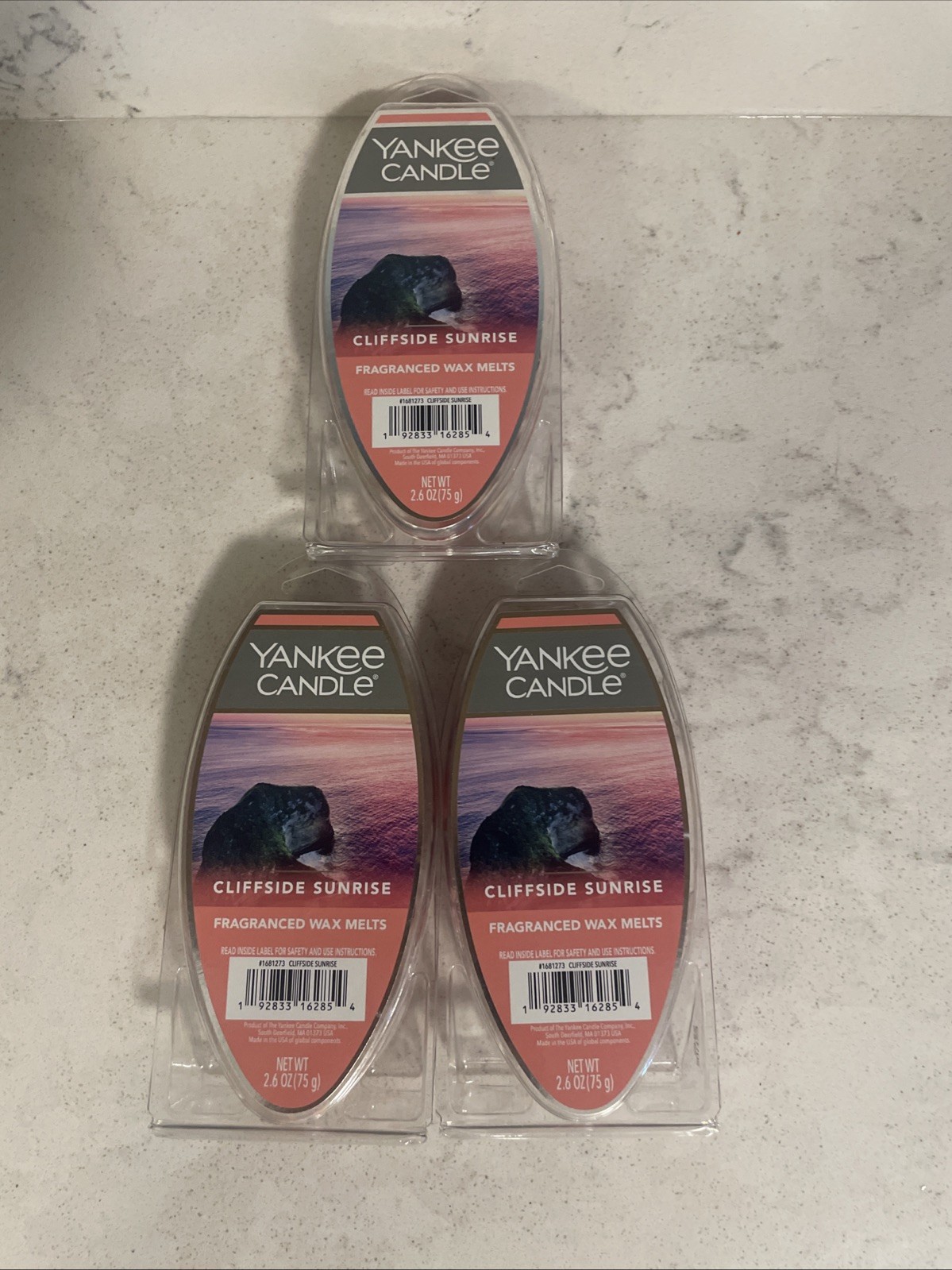 Yankee Candle Cliffside Sunrise Wax Melts Lot of 3 Packs 2.6oz Each